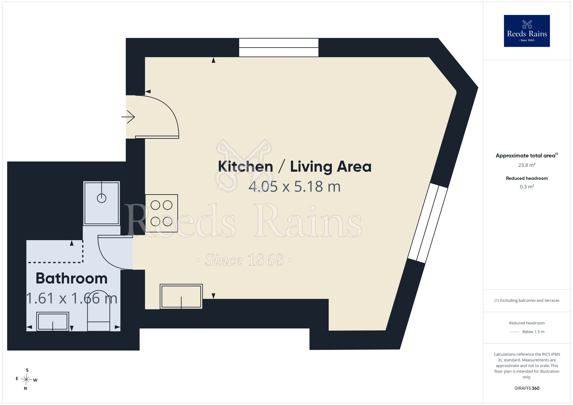 Floorplan of 1 bedroom Flat to rent, Plover Road, Huddersfield, West Yorkshire, HD3