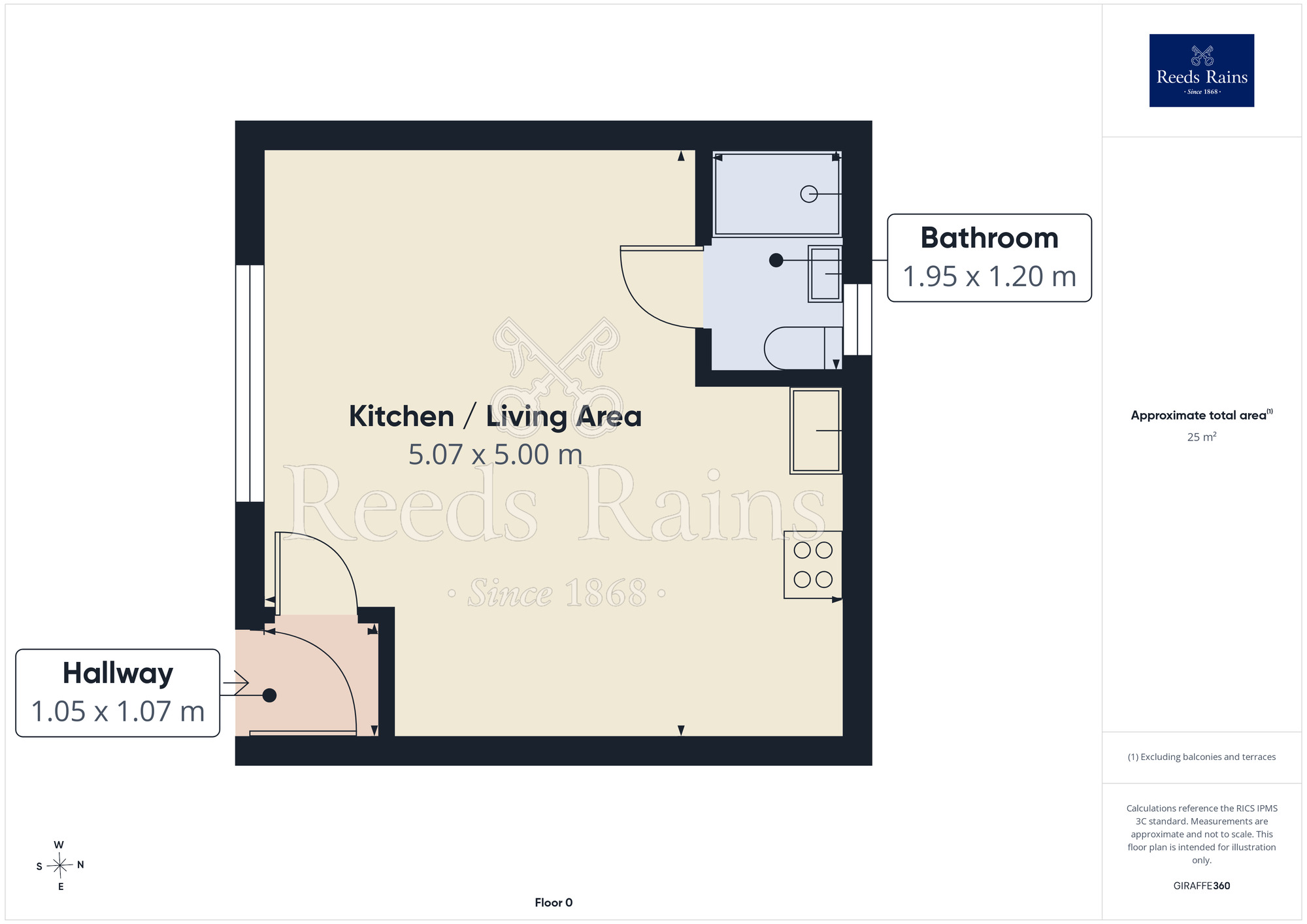 Floorplan of 1 bedroom Flat to rent, Manchester Road, Huddersfield, West Yorkshire, HD1