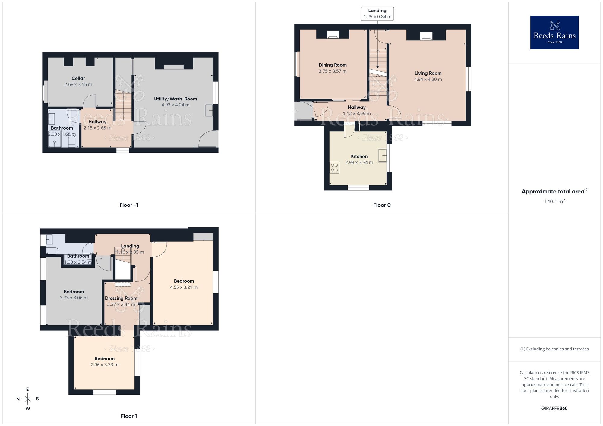 Floorplan of 3 bedroom Detached House for sale, Lowergate, Longwood, Huddersfield, HD3