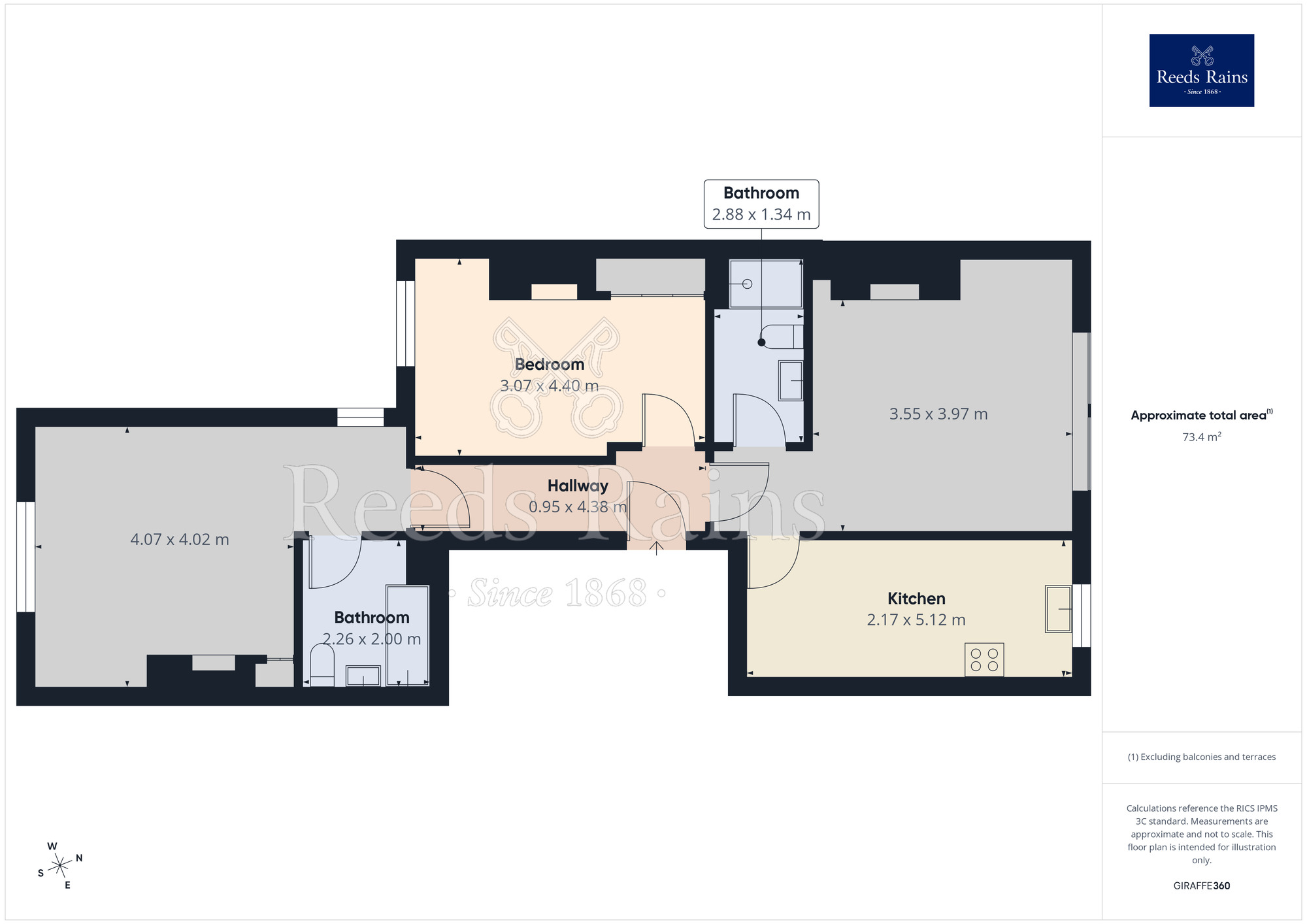 Floorplan of 2 bedroom Flat to rent, New Hey Road, Huddersfield, West Yorkshire, HD3