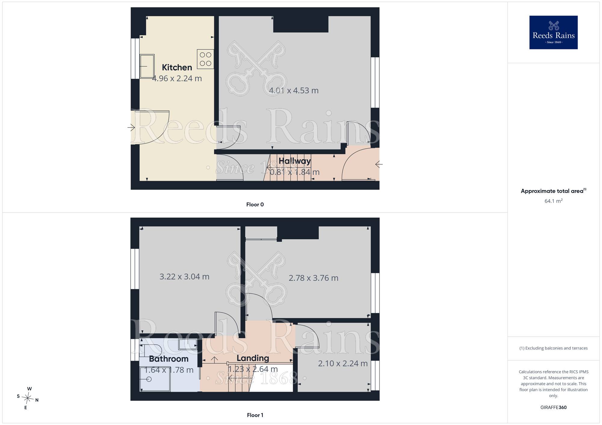 Floorplan of 3 bedroom Mid Terrace House to rent, Rose Avenue, Cowlersley, West Yorkshire, HD4