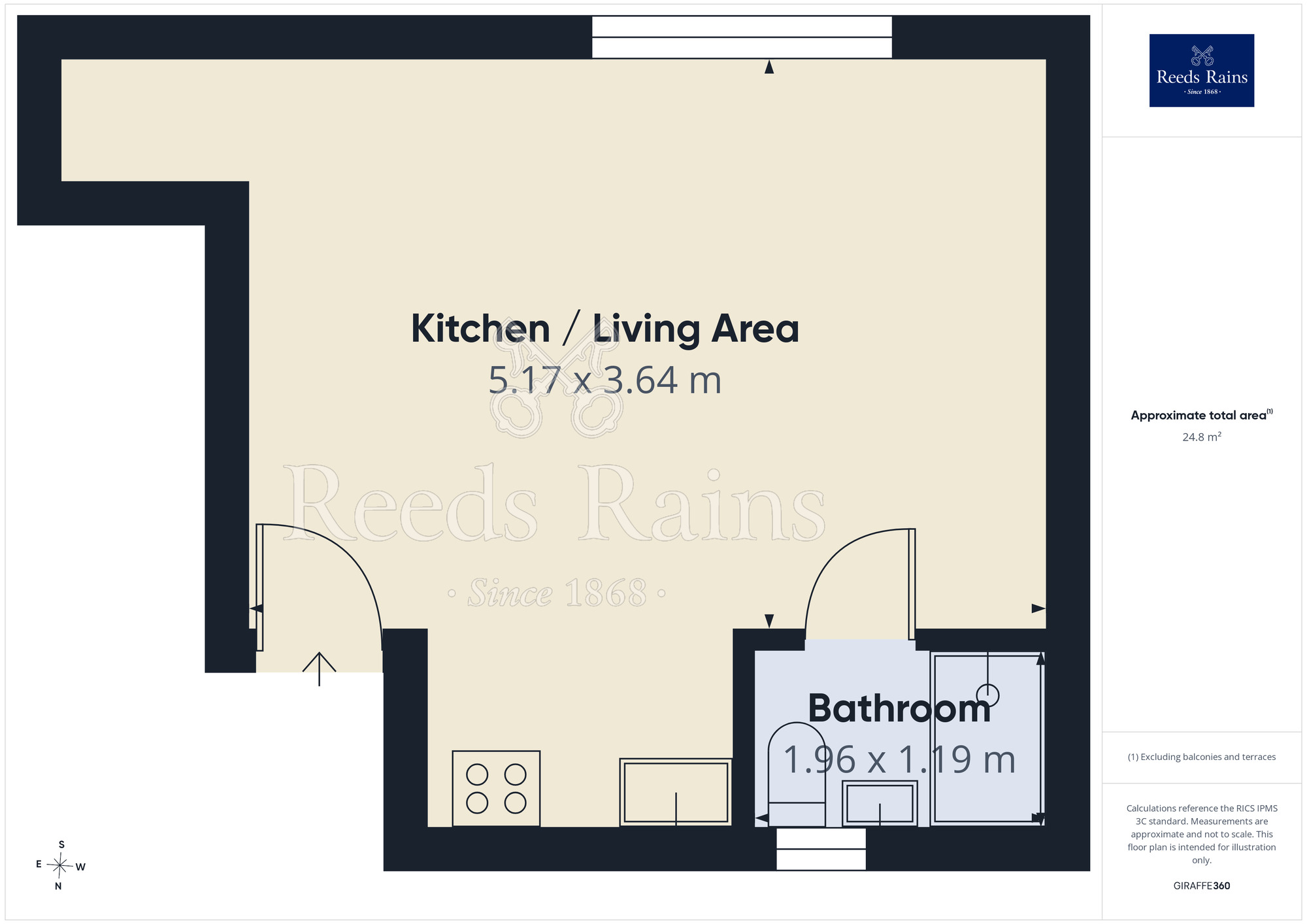 Floorplan of 1 bedroom Flat to rent, Manchester Road, Huddersfield, West Yorkshire, HD1