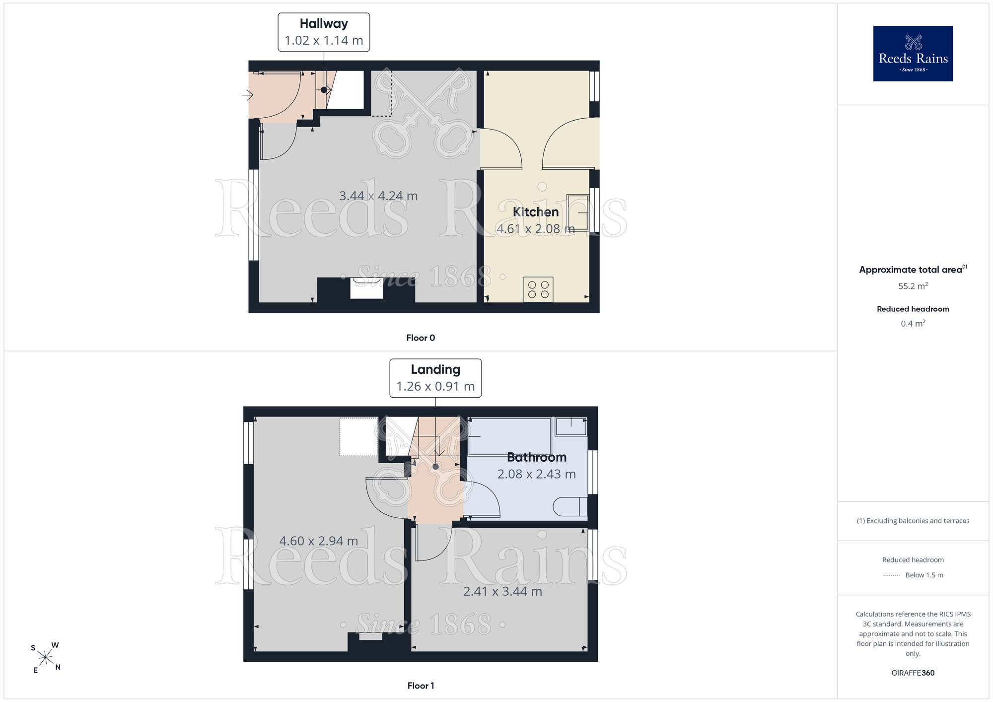Floorplan of 2 bedroom Mid Terrace House to rent, Broadlands, Meltham, West Yorkshire, HD9