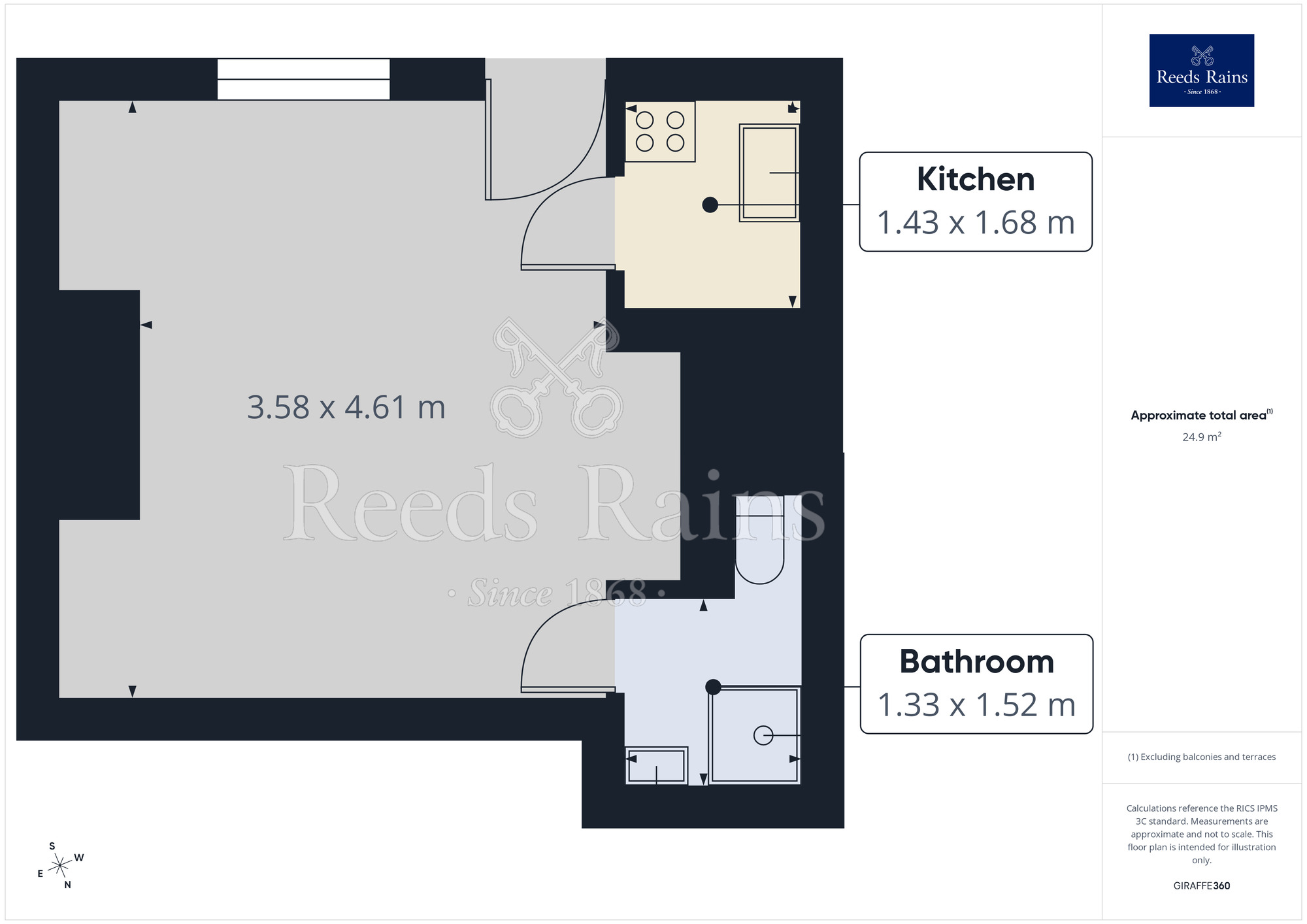 Floorplan of 1 bedroom Flat to rent, Bankfield Road, Huddersfield, West Yorkshire, HD1