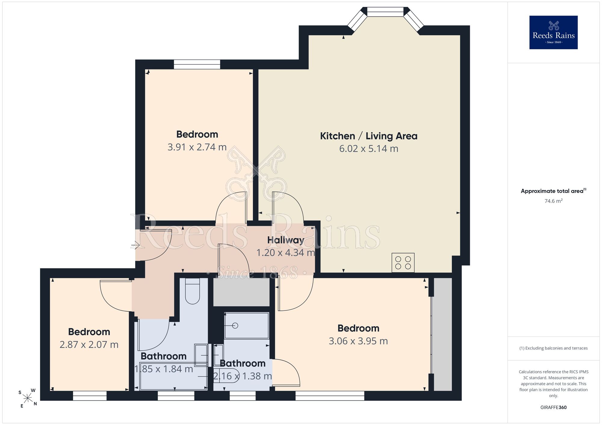 Floorplan of 3 bedroom Flat for sale, Kings Mill Lane, Huddersfield, West Yorkshire, HD1