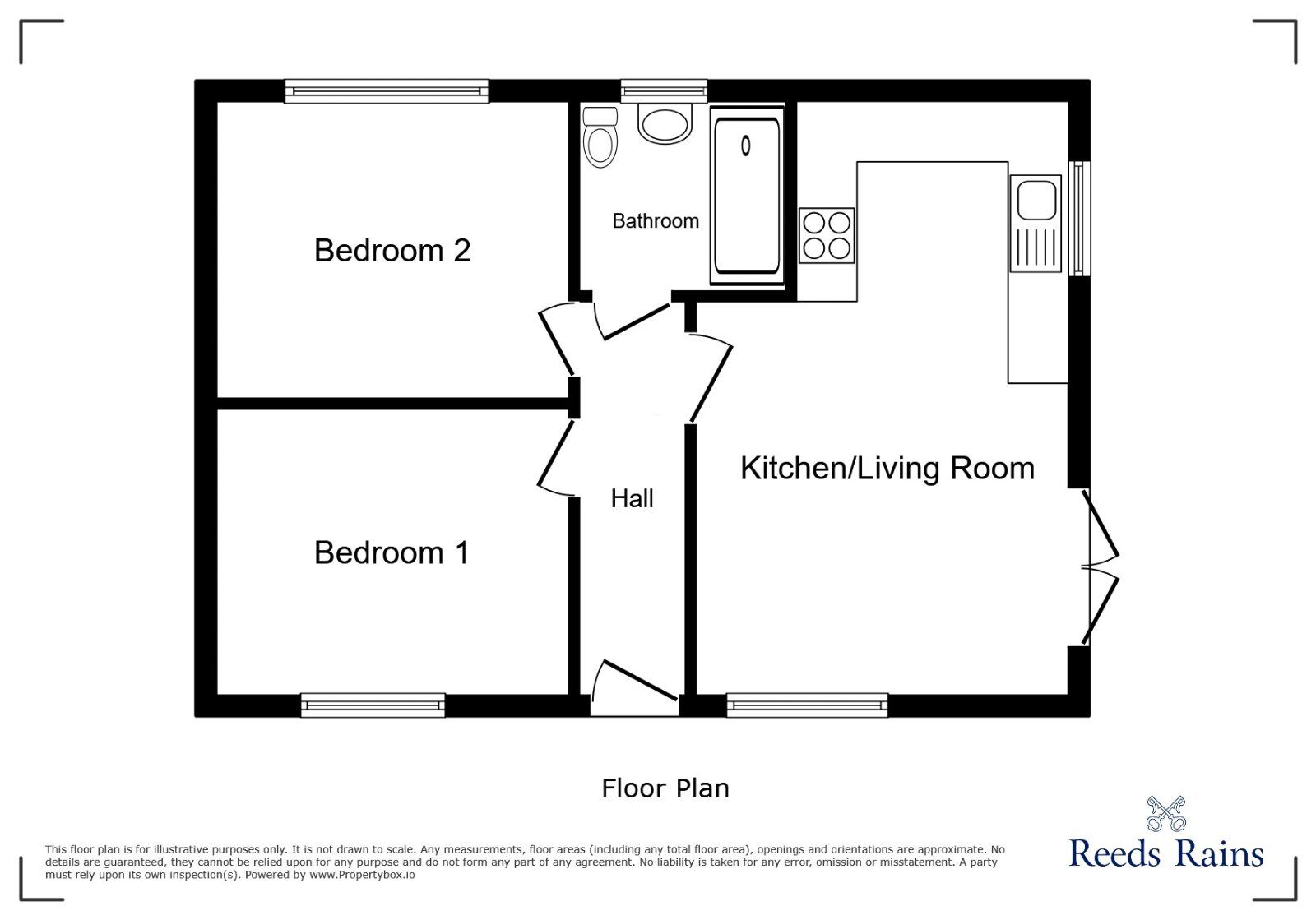 Floorplan of 2 bedroom Detached Bungalow to rent, Paddock Fields, HD4