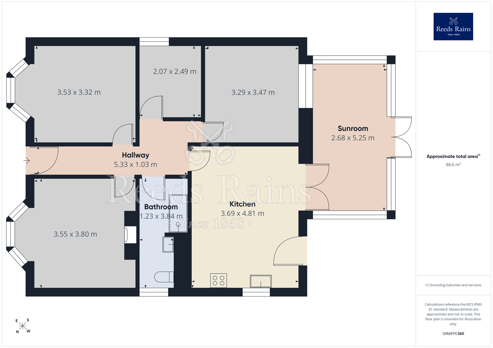 Floorplan of 3 bedroom Detached Bungalow to rent, Cross Green Road, Huddersfield, West Yorkshire, HD5