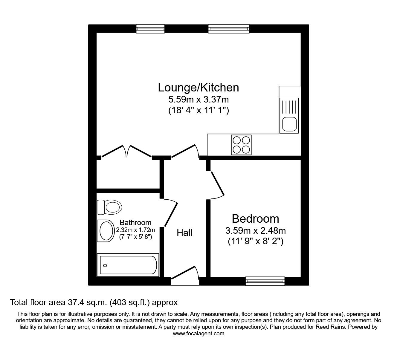Floorplan of 1 bedroom  Flat for sale, City Central, 22 Wright Street, East Yorkshire, HU2
