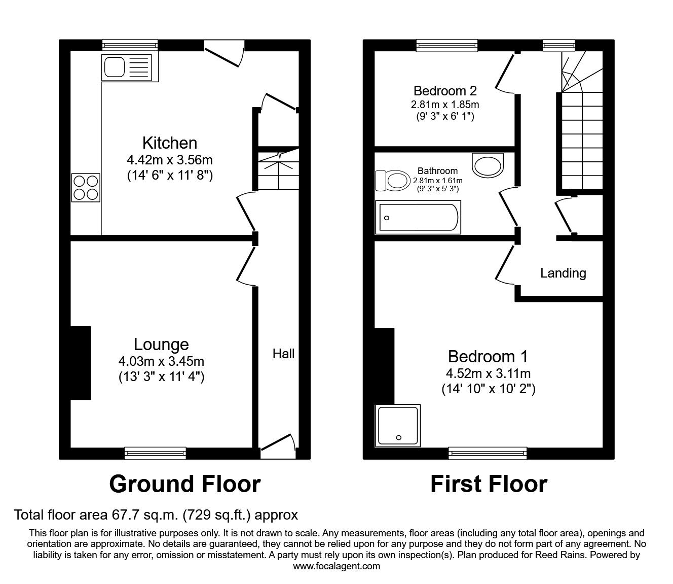 Floorplan of 2 bedroom End Terrace House for sale, Brentwood Avenue, Brazil Street, East Yorkshire, HU9