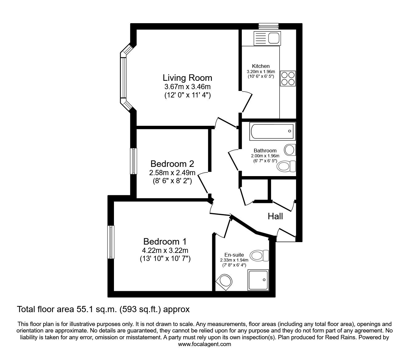 Floorplan of 2 bedroom  Flat for sale, Chandlers Court, Victoria Dock, East Yorkshire, HU9