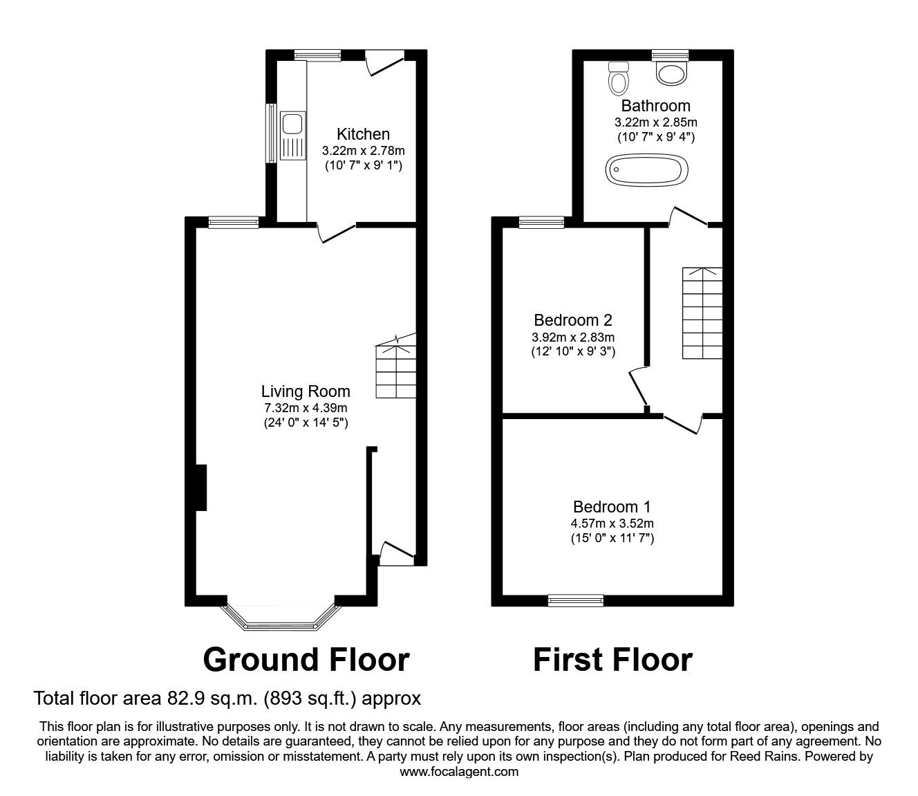 Floorplan of 2 bedroom Mid Terrace House to rent, Camden Street, Hull, East Riding of Yorkshi, HU3