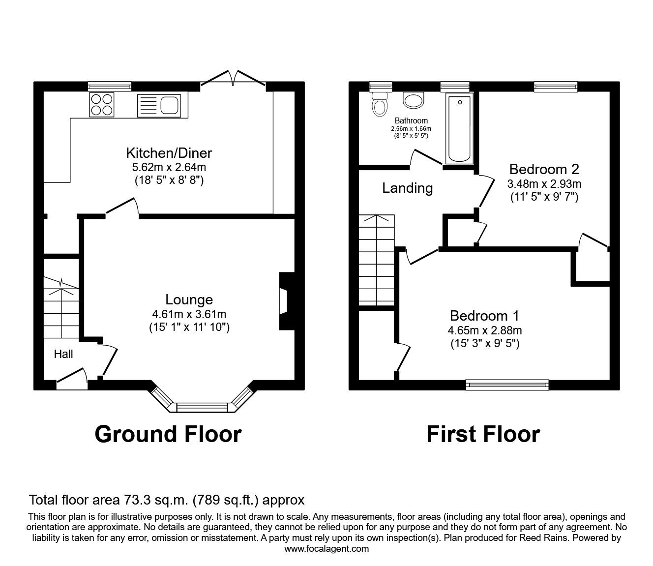 Floorplan of 2 bedroom Mid Terrace House to rent, Stembridge Close, Hull, East Riding of Yorkshi, HU9