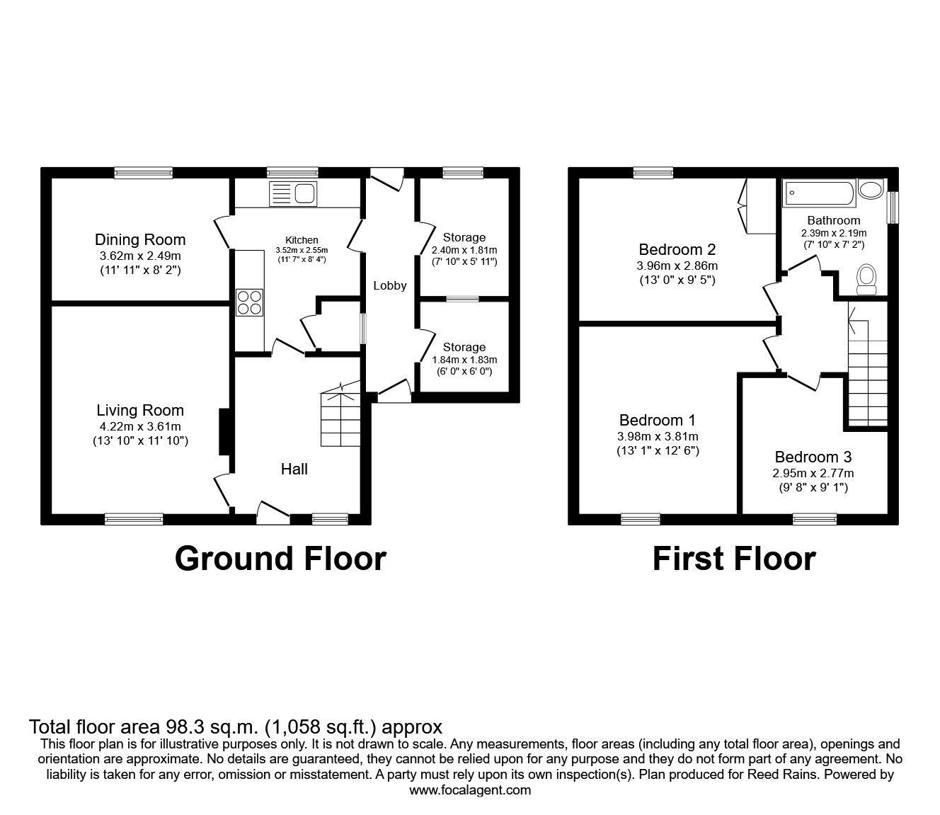 Floorplan of 3 bedroom End Terrace House to rent, Parthian Road, Hull, East Yorkshire, HU9