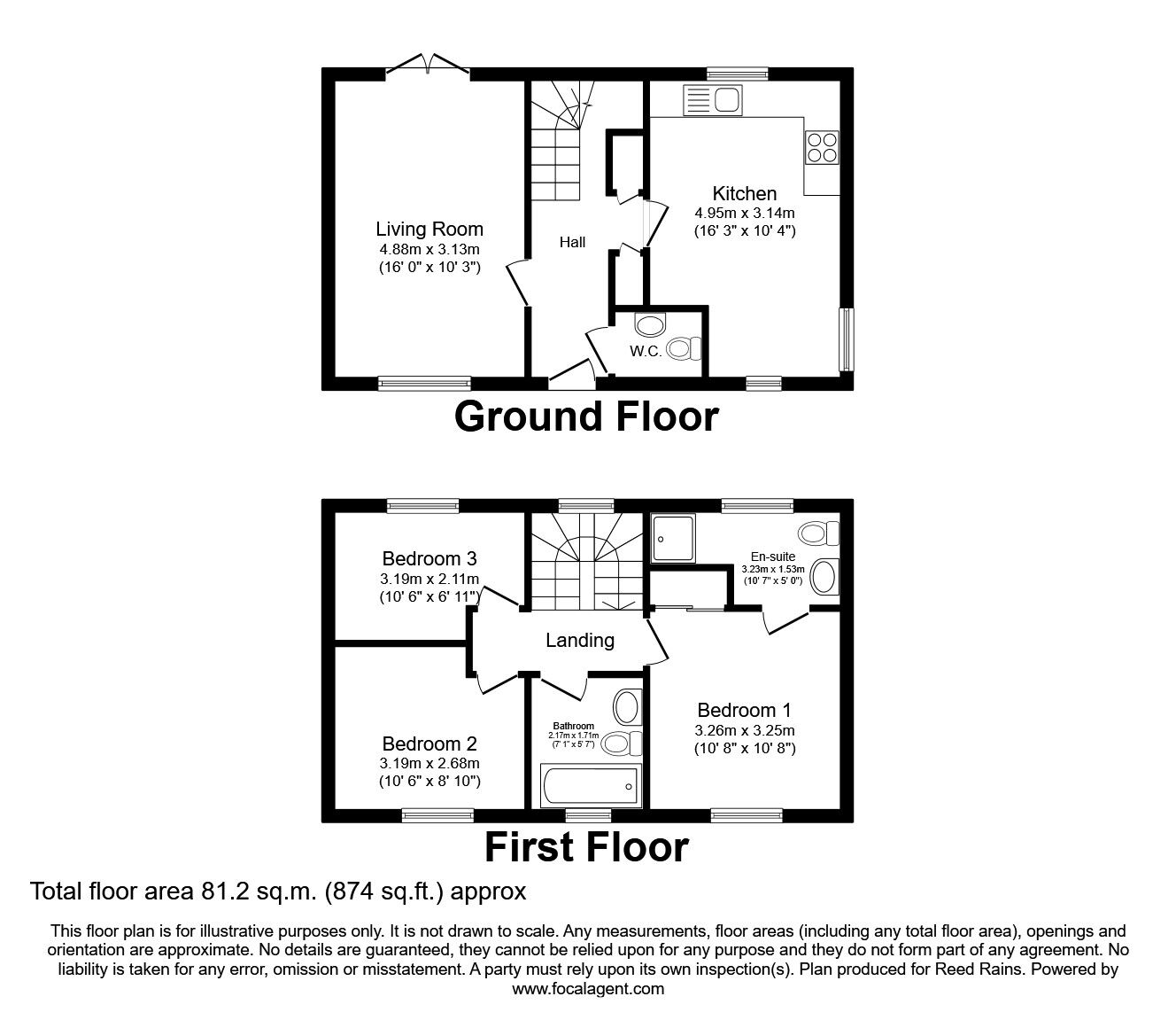 Floorplan of 3 bedroom Detached House to rent, Frances Brady Way, Hull, East Riding of Yorkshi, HU9