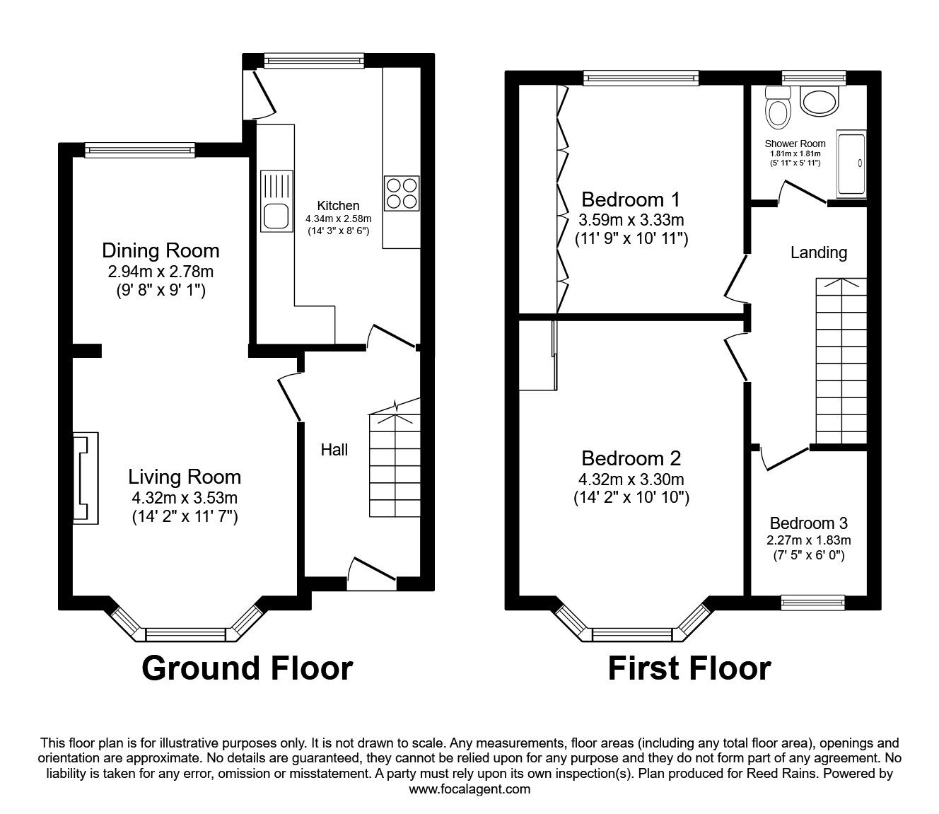 Floorplan of 3 bedroom Mid Terrace House for sale, Ulverston Road, Hull, East Yorkshire, HU4