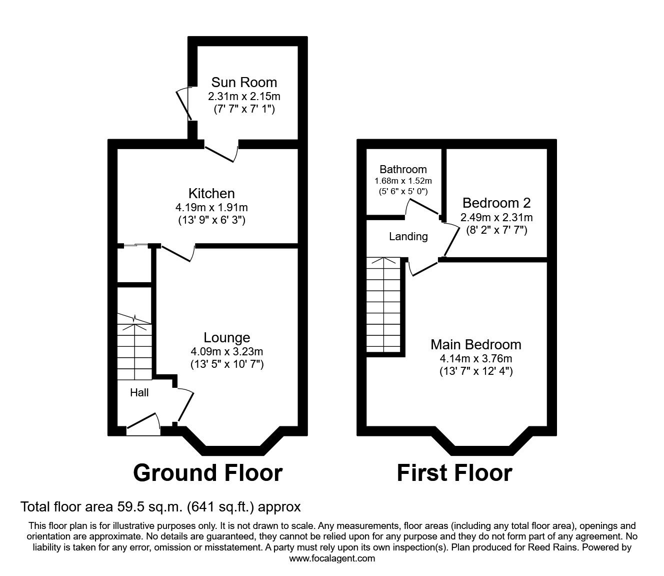 Floorplan of 2 bedroom Mid Terrace House to rent, Brendon Avenue, Hull, East Yorkshire, HU8