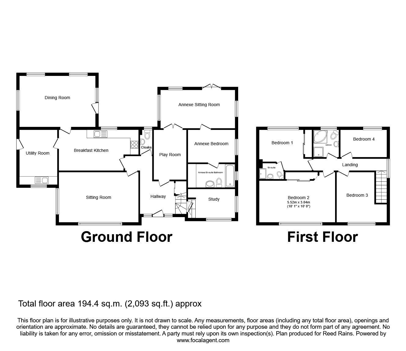 Floorplan of 5 bedroom Detached House for sale, Marsh Lane, Keyingham, East Yorkshire, HU12
