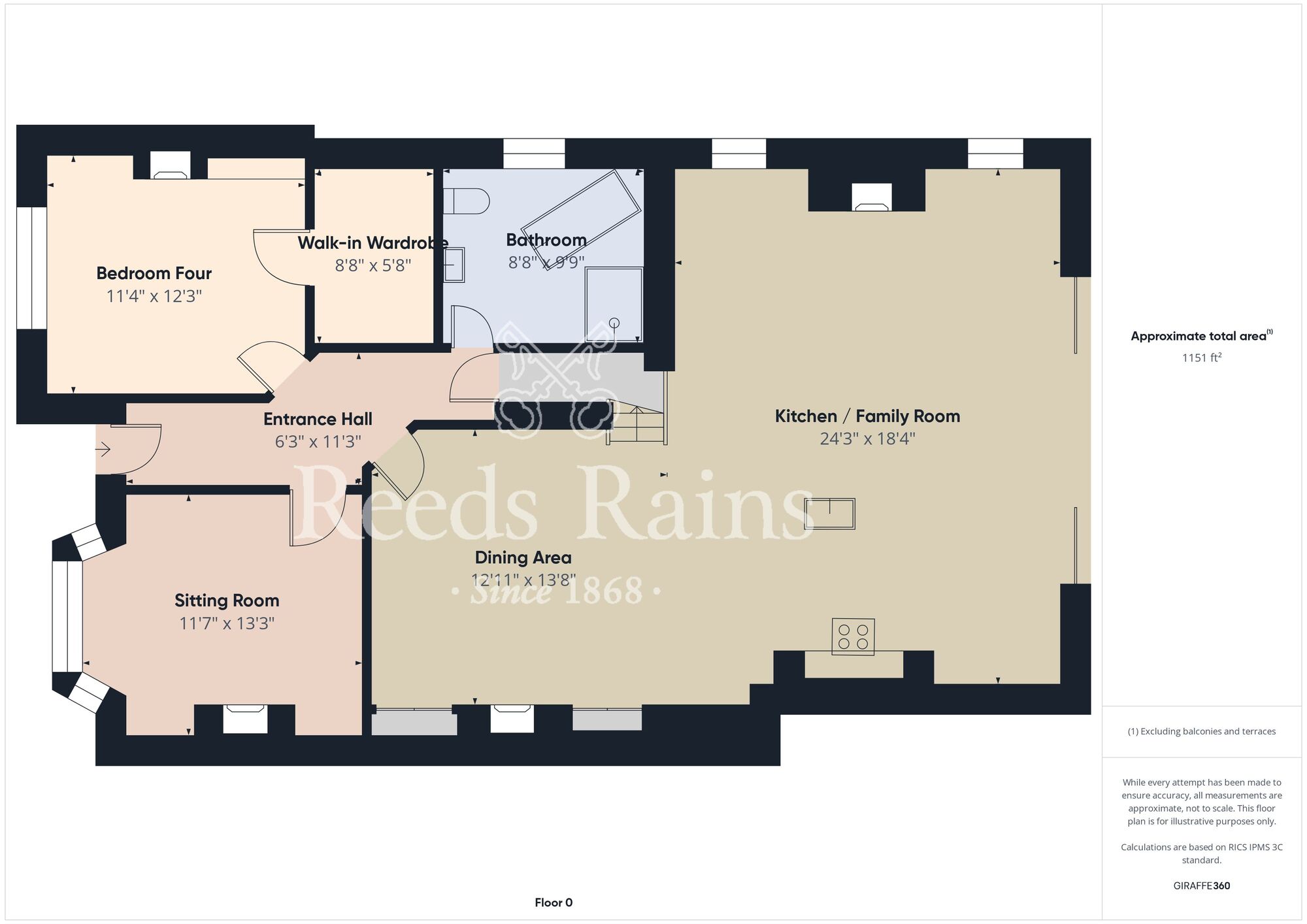 Floorplan of 4 bedroom Semi Detached House for sale, Main Road, Burstwick, East Yorkshire, HU12
