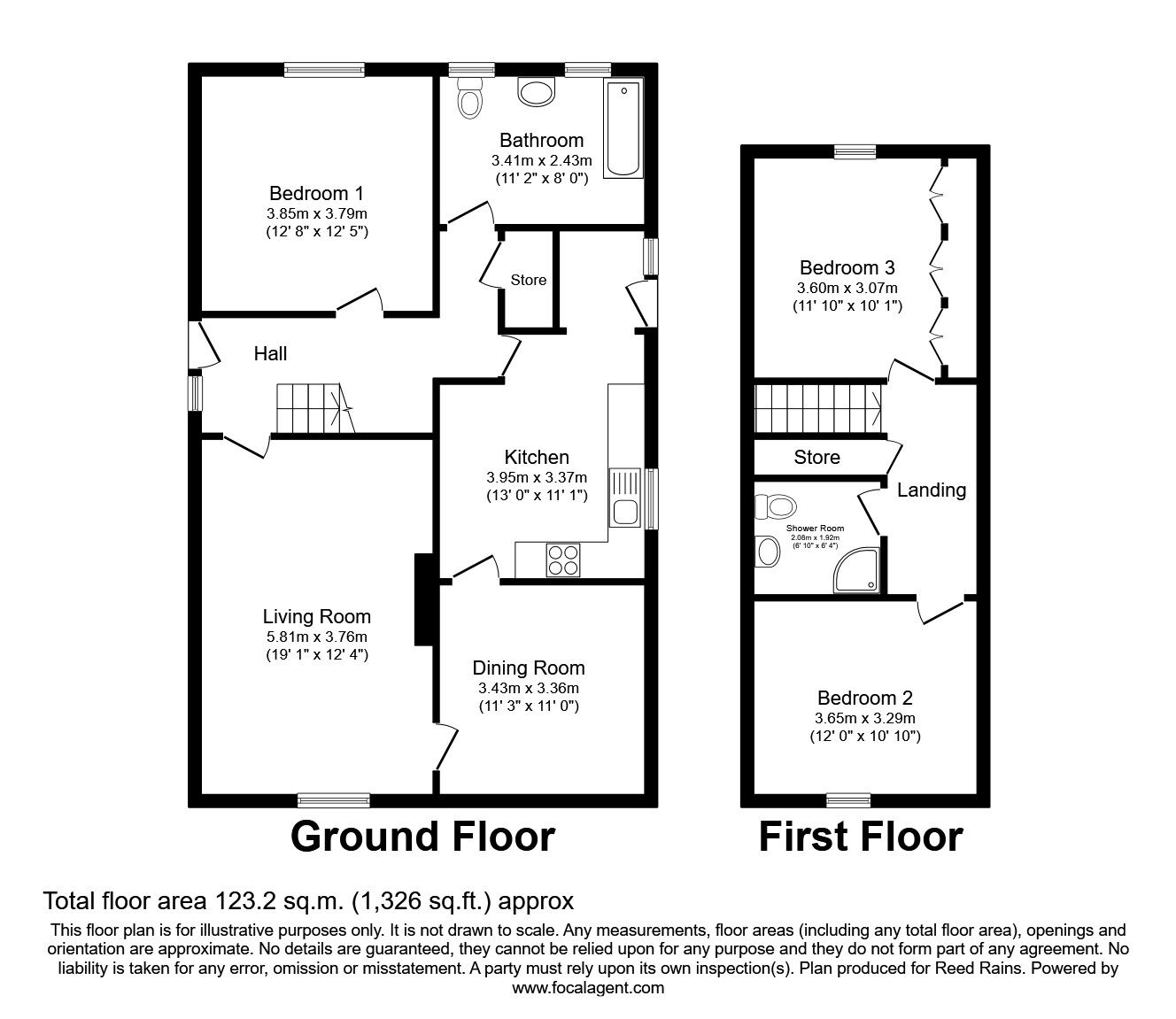 Floorplan of 3 bedroom Detached House for sale, Griffiths Way, Keyingham, East Yorkshire, HU12