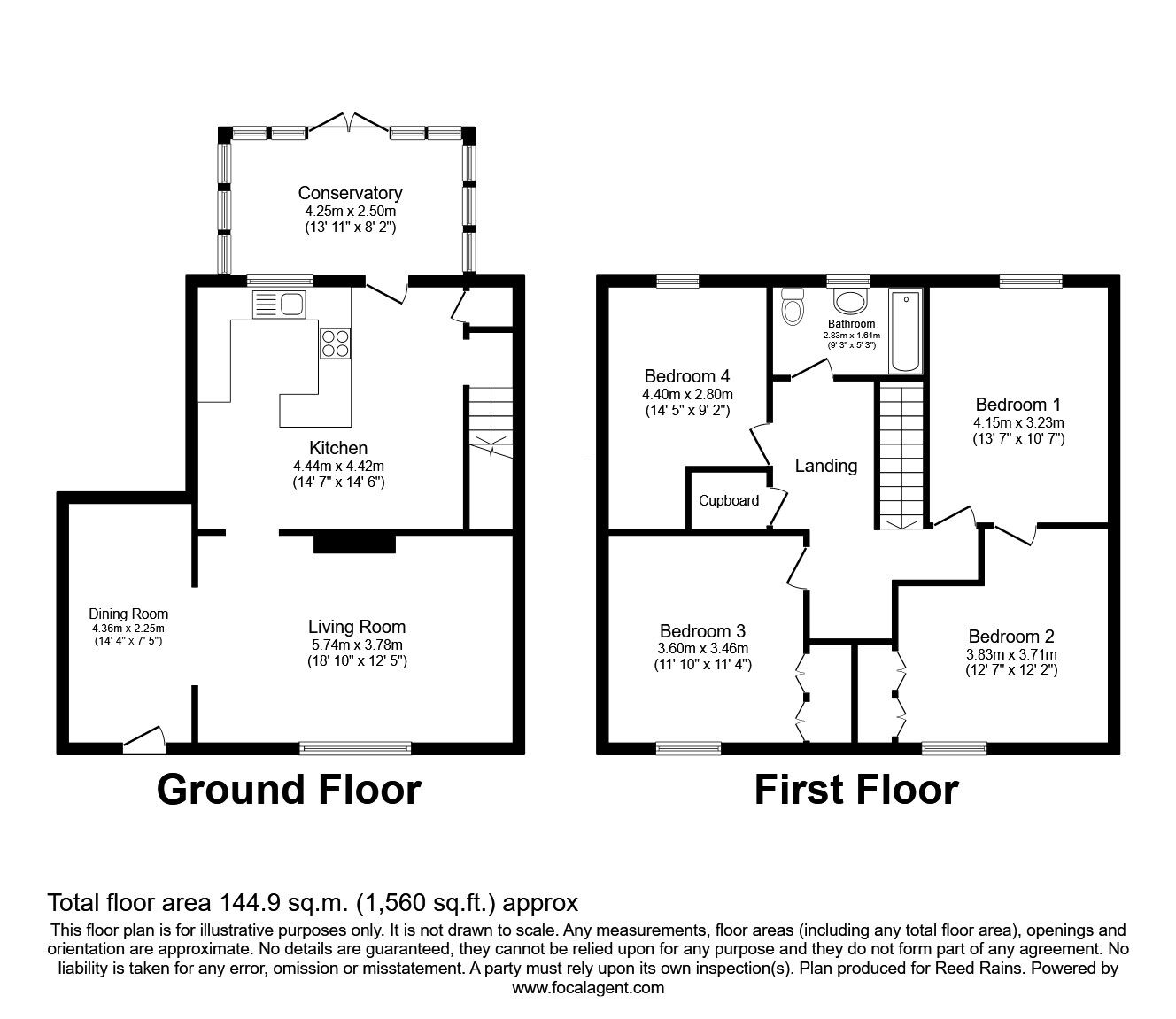 Floorplan of 4 bedroom Link Detached House for sale, Chimney Field Road, Halsham, East Yorkshire, HU12