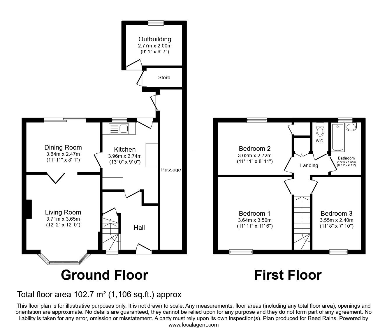 Floorplan of 3 bedroom Mid Terrace House for sale, Barham Road, Hull, East Yorkshire, HU9