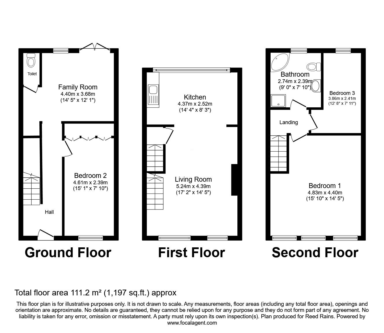 Floorplan of 3 bedroom Mid Terrace House for sale, Keel Road, Hull, East Yorkshire, HU6