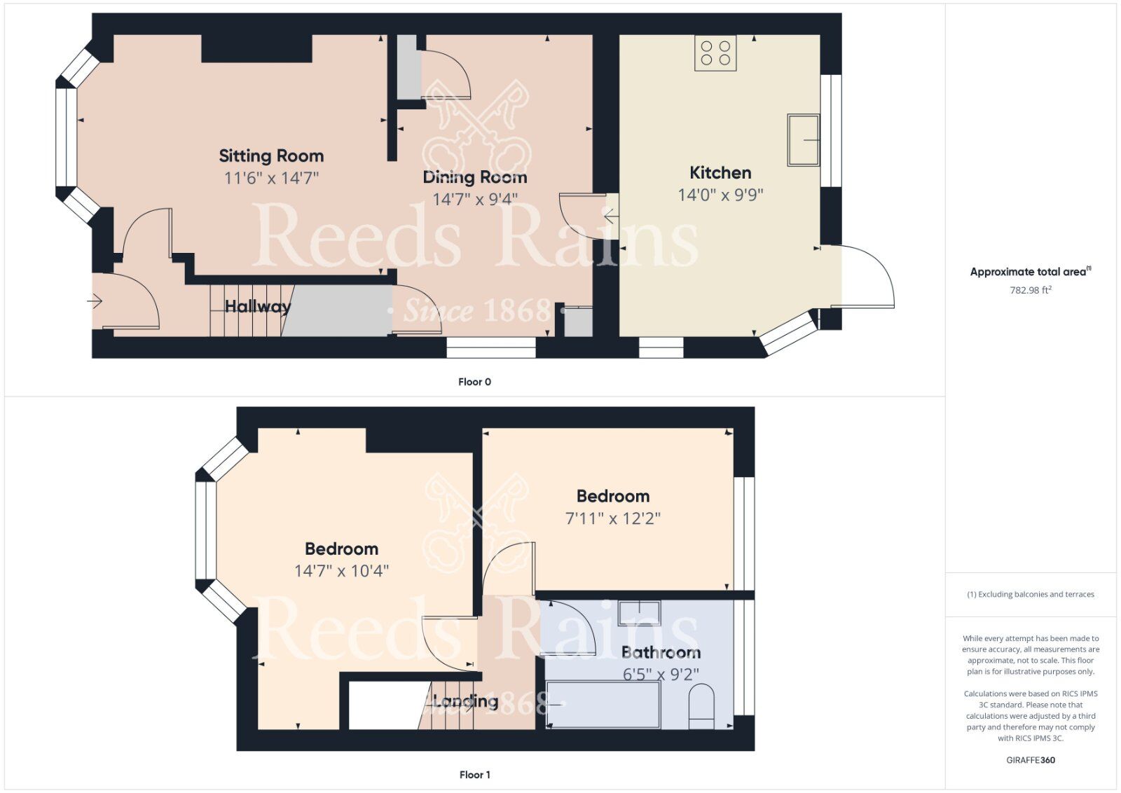 Floorplan of 2 bedroom Semi Detached House for sale, Goddard Avenue, Hull, East Yorkshire, HU5