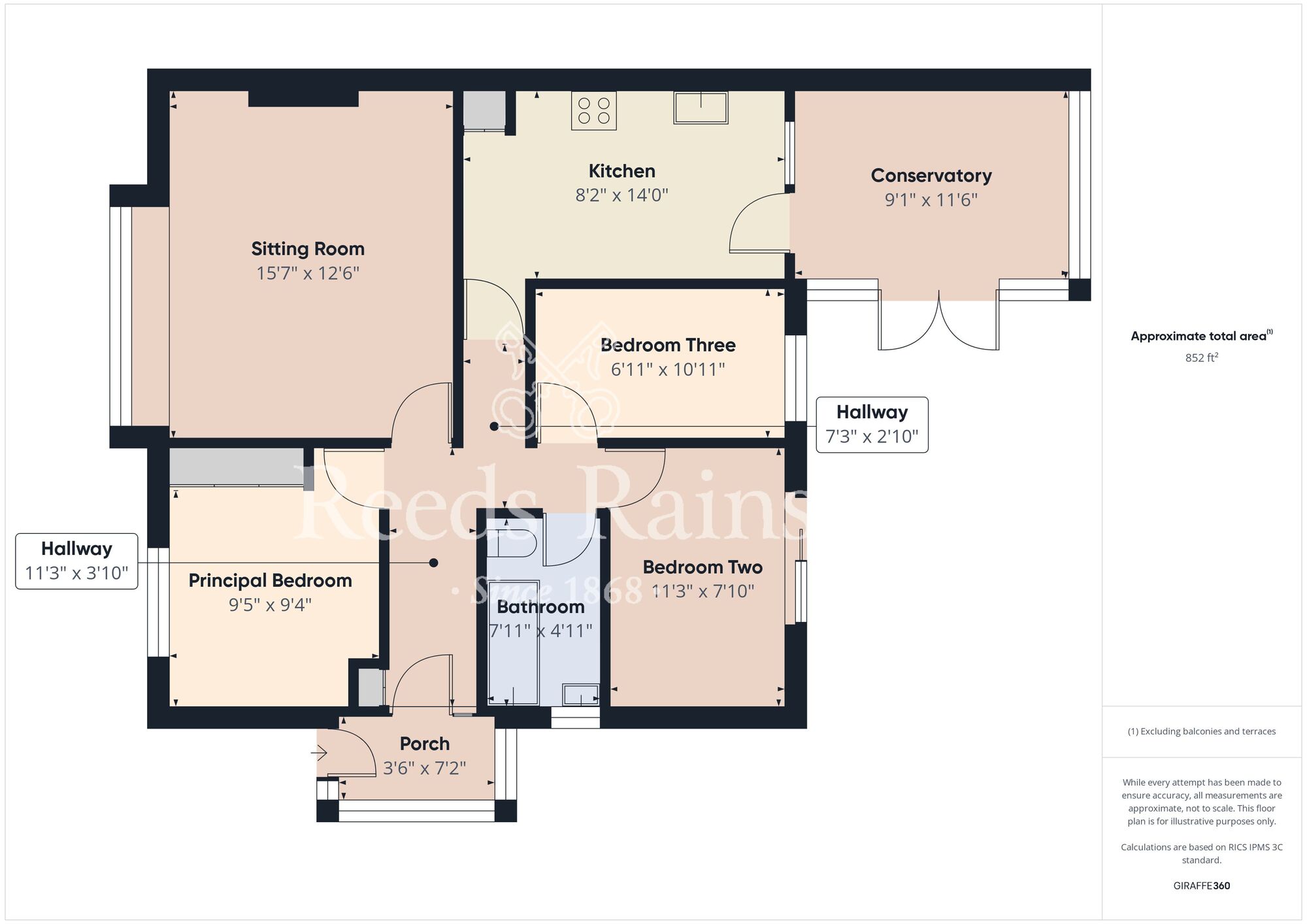 Floorplan of 3 bedroom Semi Detached Bungalow for sale, Winchester Avenue, Hull, East Yorkshire, HU9