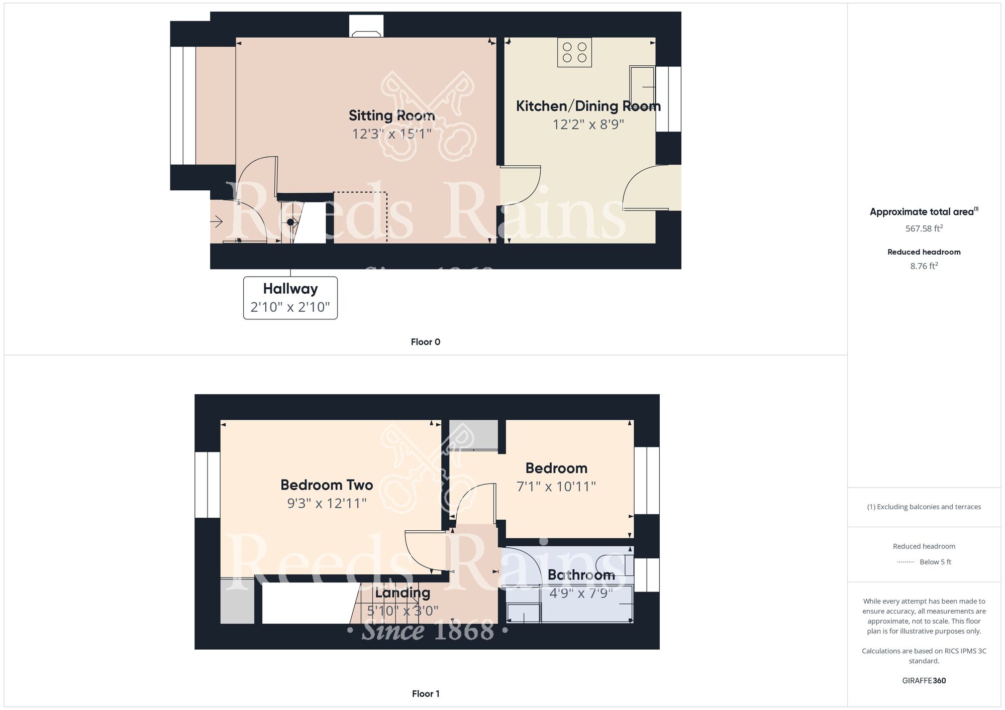 Floorplan of 2 bedroom Mid Terrace House for sale, Ferens Court, Southcoates Lane, East Yorkshie, HU9