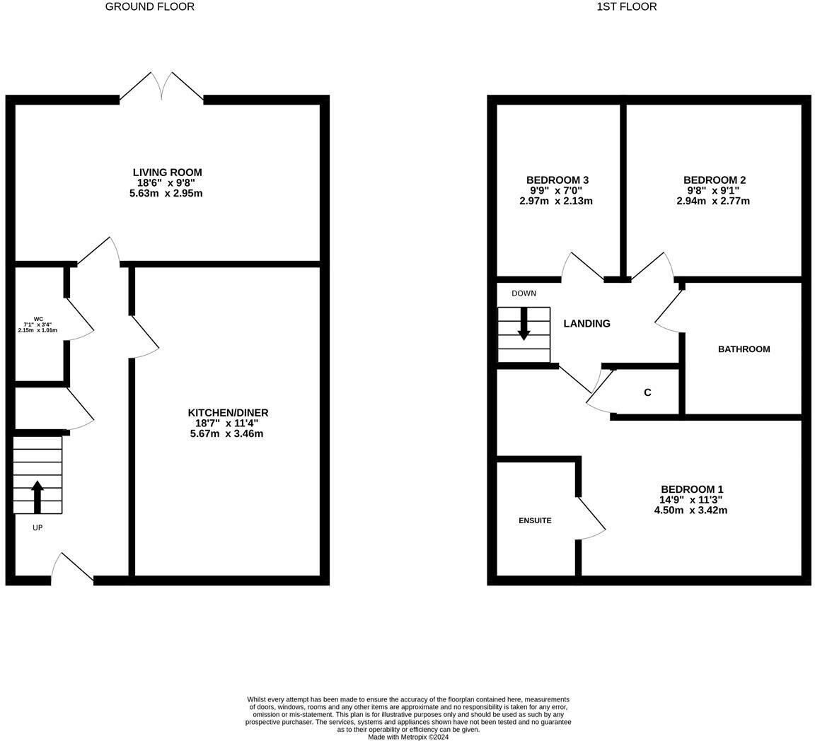 Floorplan of 3 bedroom Semi Detached House for sale, Crusoe Road, Kingswood, East Yorkshire, HU7