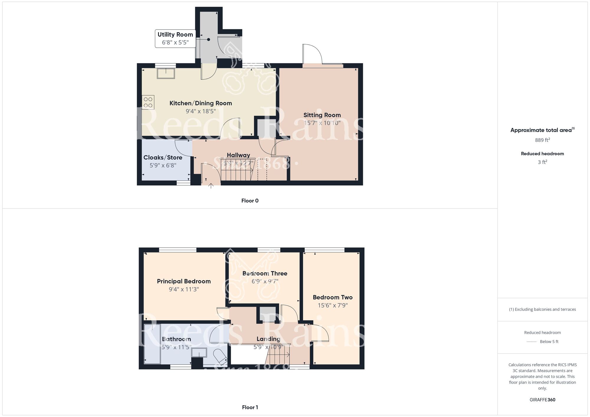 Floorplan of 3 bedroom Mid Terrace House for sale, Sheldon Close, Bransholme, East Yorkshire, HU7