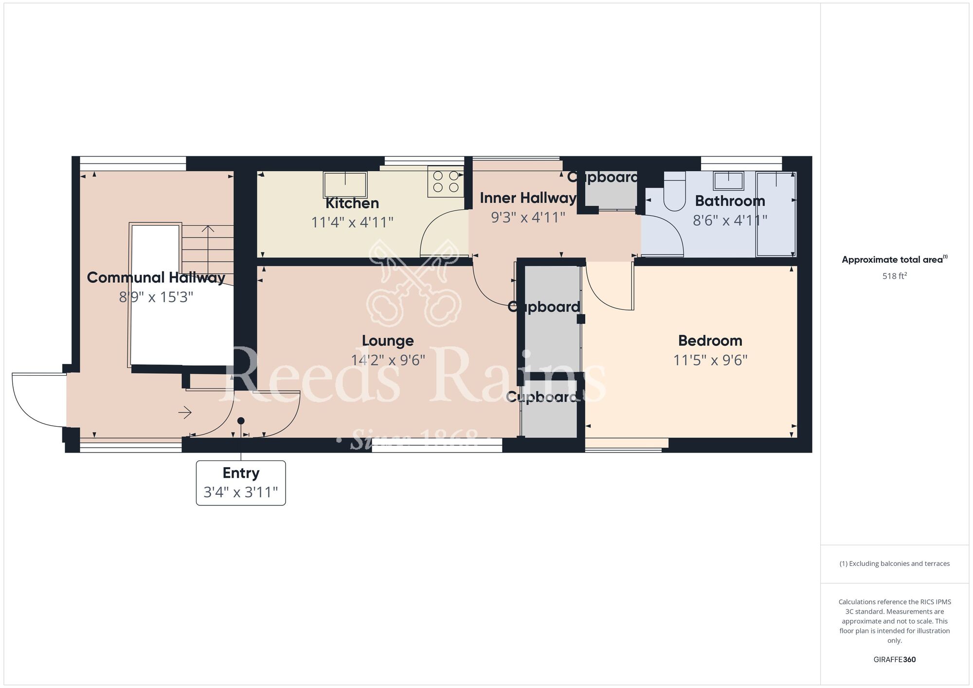 Floorplan of 1 bedroom  Flat for sale, Mullion Close, Bransholme, East Yorkshire, HU7