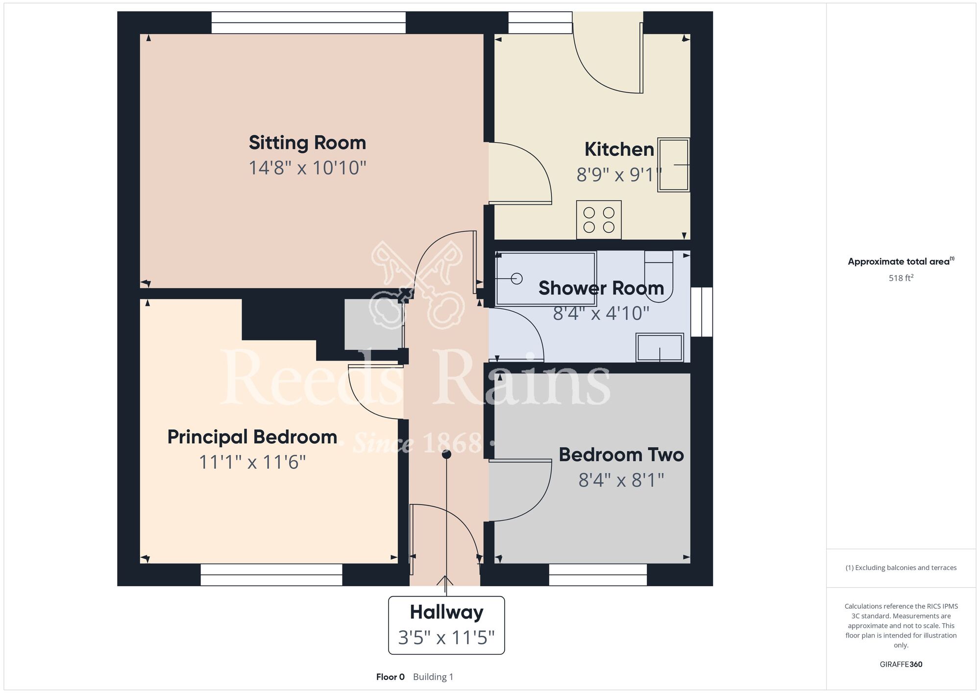 Floorplan of 2 bedroom Semi Detached Bungalow for sale, Sextant Road, Hull, East Yorkshire, HU6