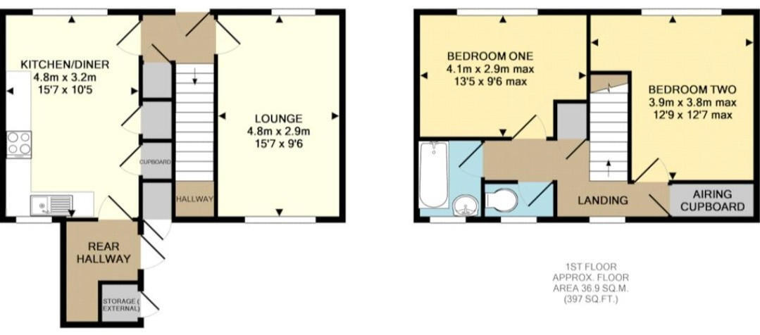 Floorplan of 2 bedroom Mid Terrace House for sale, Staines Close, Hull, East Yorkshire, HU8