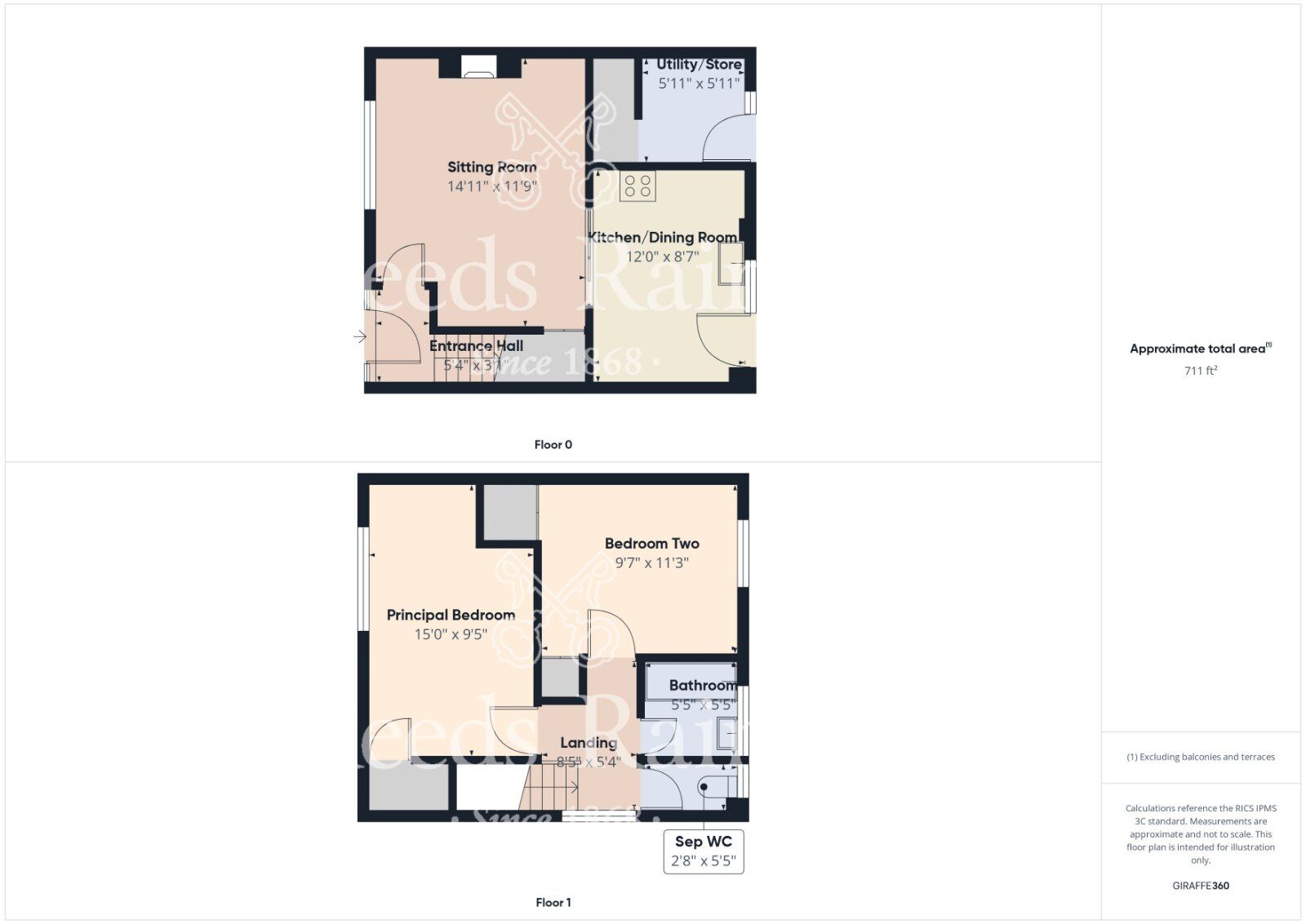 Floorplan of 2 bedroom Semi Detached House for sale, Clapham Avenue, Hull, East Yorkshire, HU8