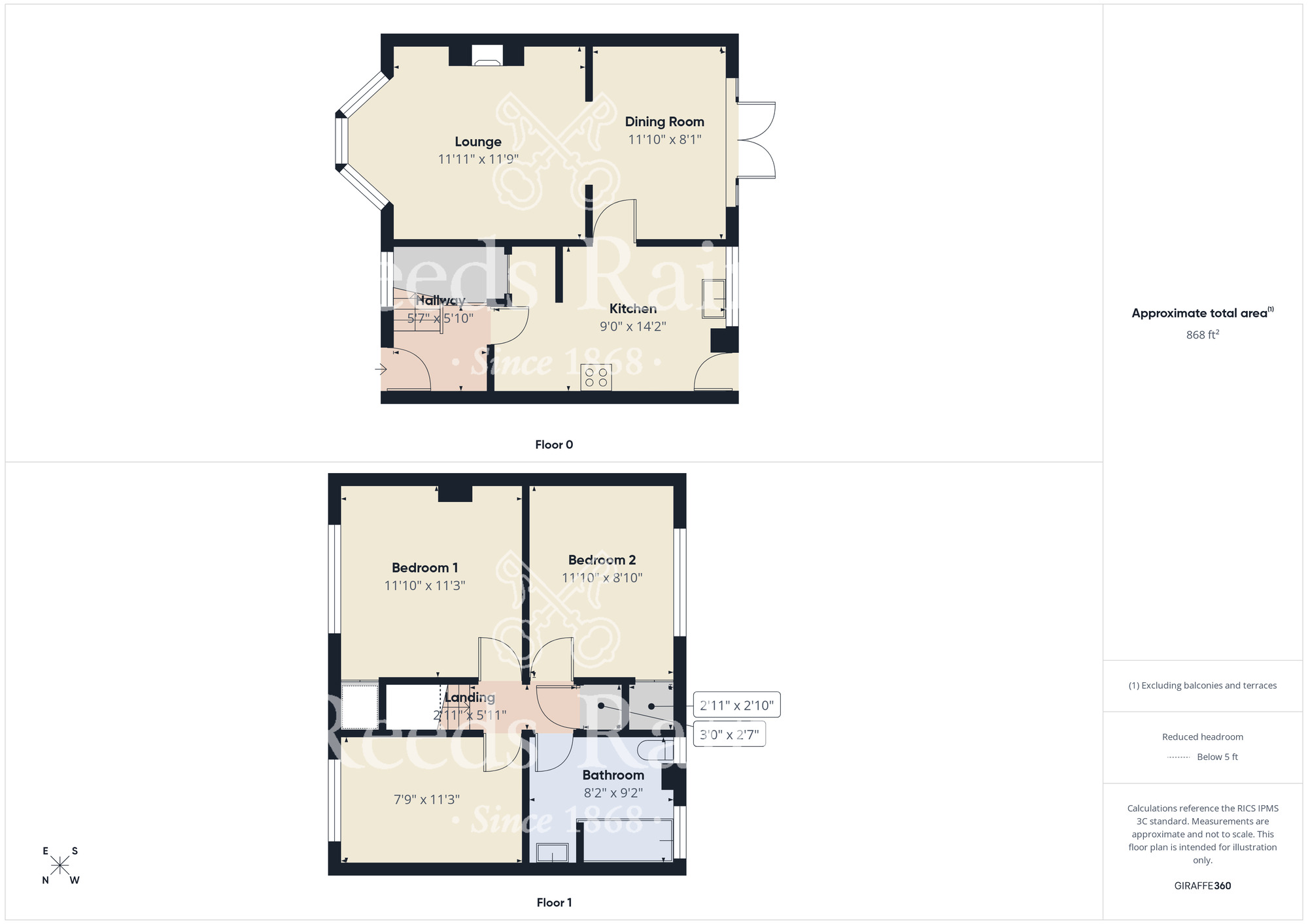 Floorplan of 3 bedroom Mid Terrace House to rent, Caledon Close, Hull, East Riding of Yorkshire, HU9