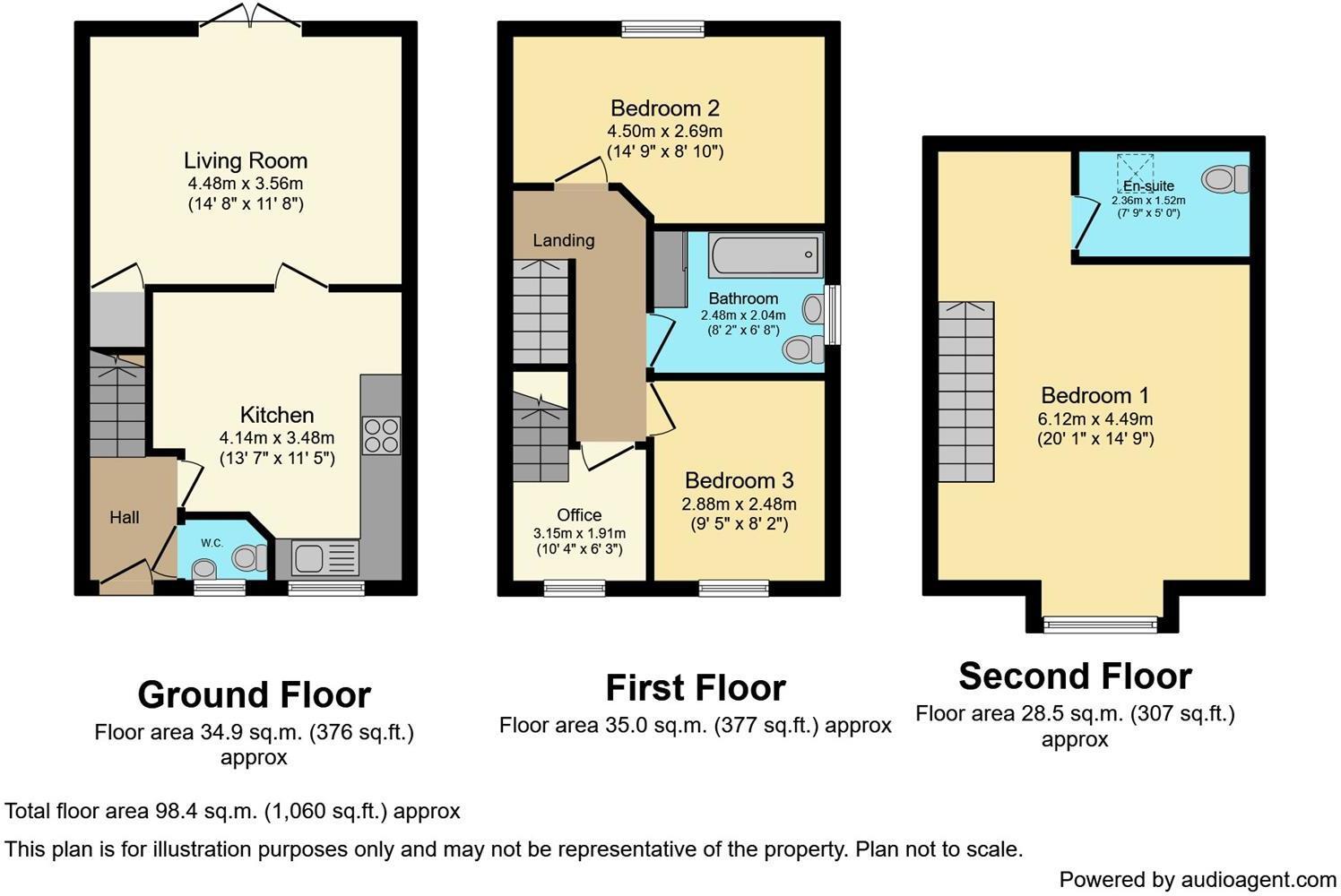 Floorplan of 3 bedroom End Terrace House for sale, Pioneer Way, Kingswood, East Riding of Yorkshi, HU7