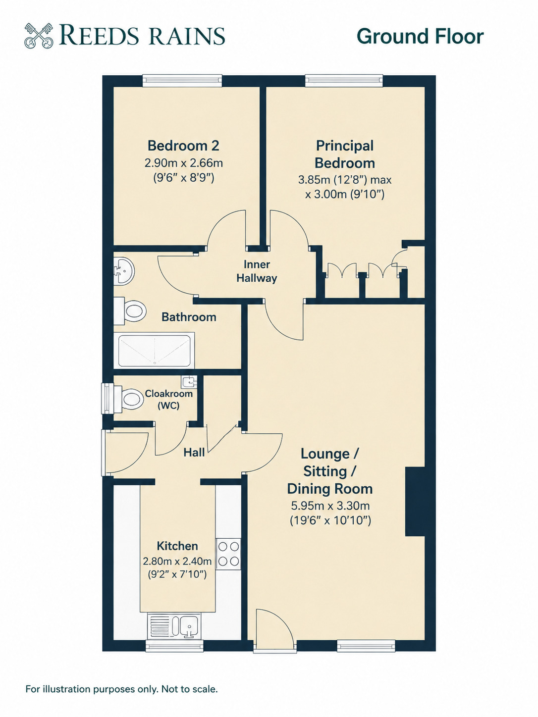 Floorplan of 2 bedroom Semi Detached Bungalow for sale, The Orchard, Marfleet Lane, East Riding of Yorkshire, HU9