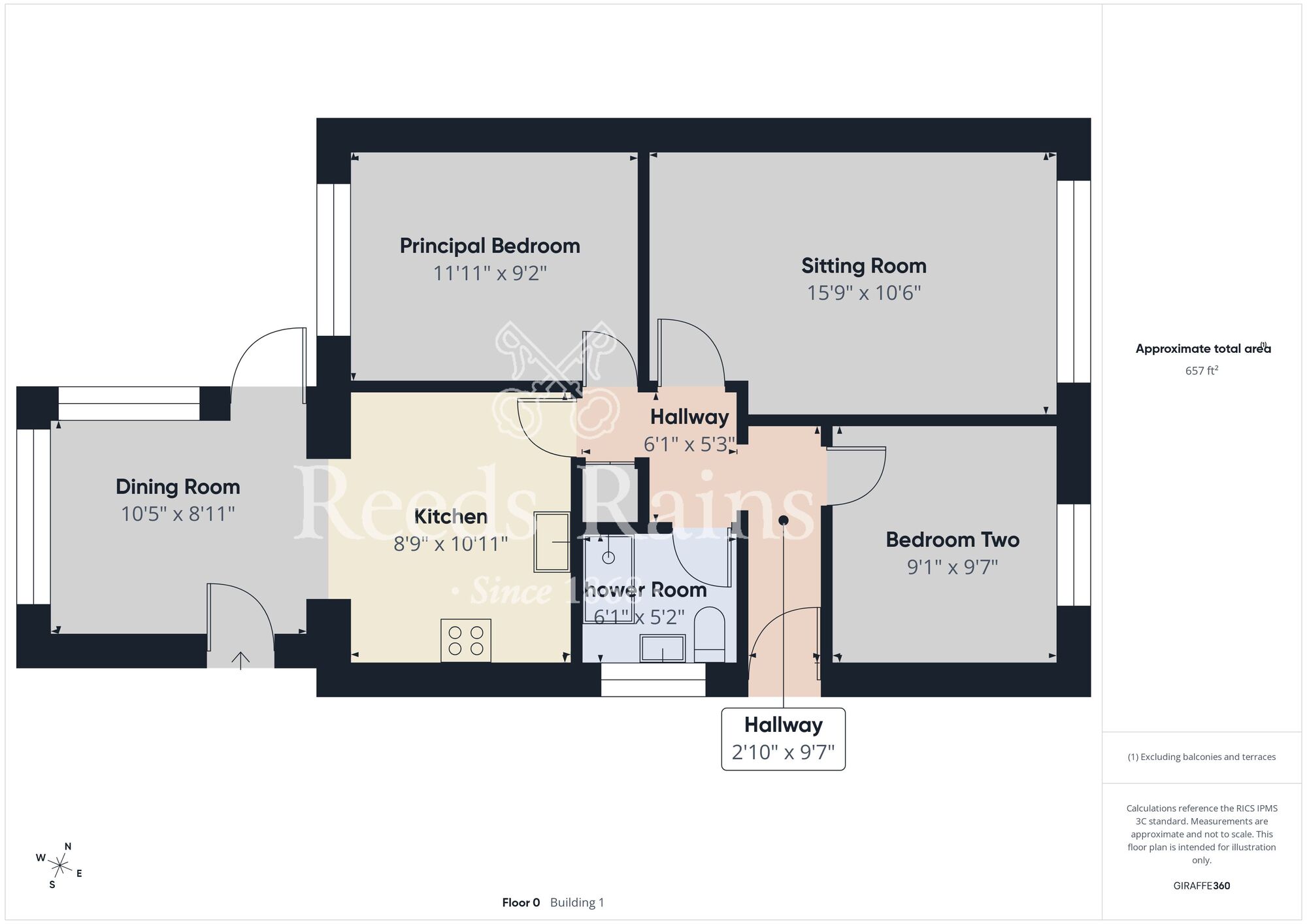 Floorplan of 2 bedroom Semi Detached Bungalow for sale, Astral Way, Sutton-on-Hull, East Riding of Yorkshi, HU7