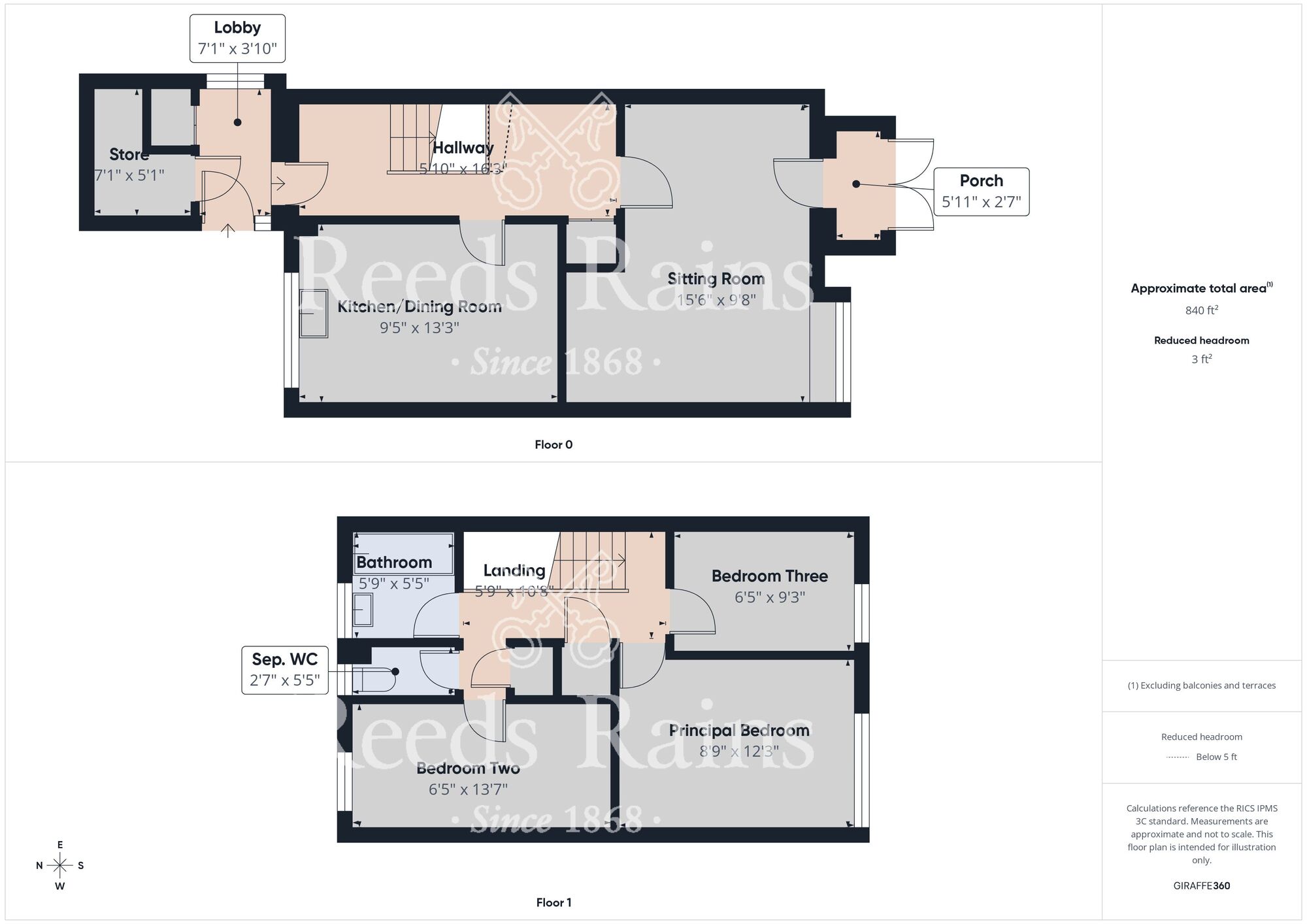 Floorplan of 3 bedroom Mid Terrace House for sale, Redmire Close, Bransholme, East Yorkshire, HU7