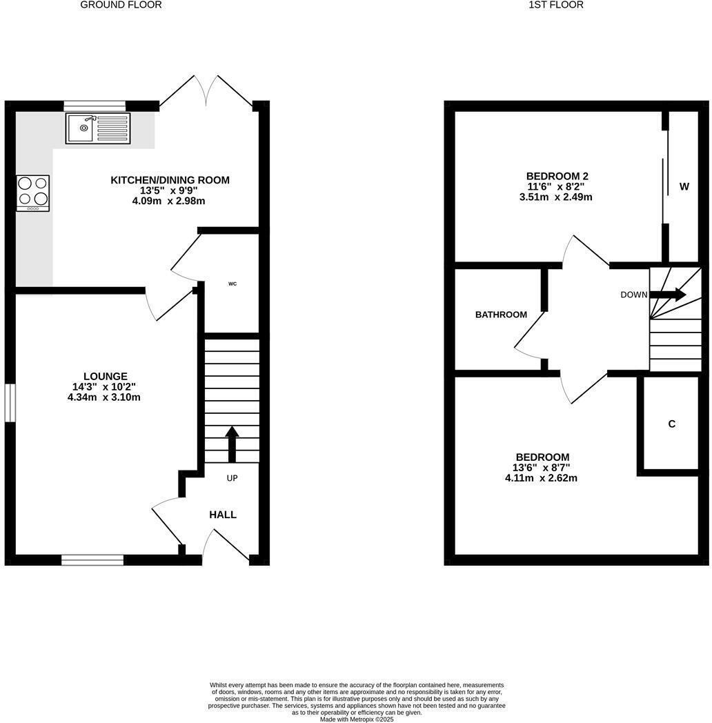 Floorplan of 2 bedroom Semi Detached House for sale, Finchley Close, Hull, East Yorkshire, HU8
