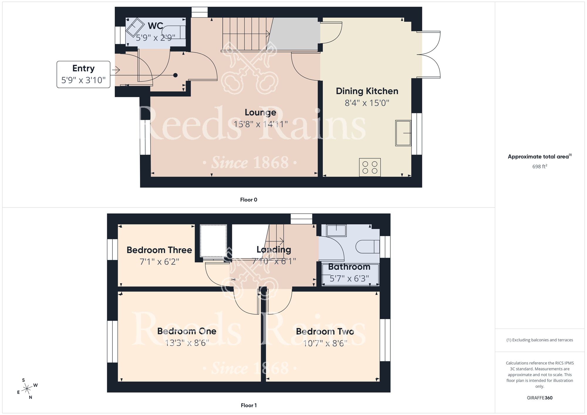 Floorplan of 3 bedroom Semi Detached House for sale, Rivelin Park, Kingswood, East Yorkshire, HU7