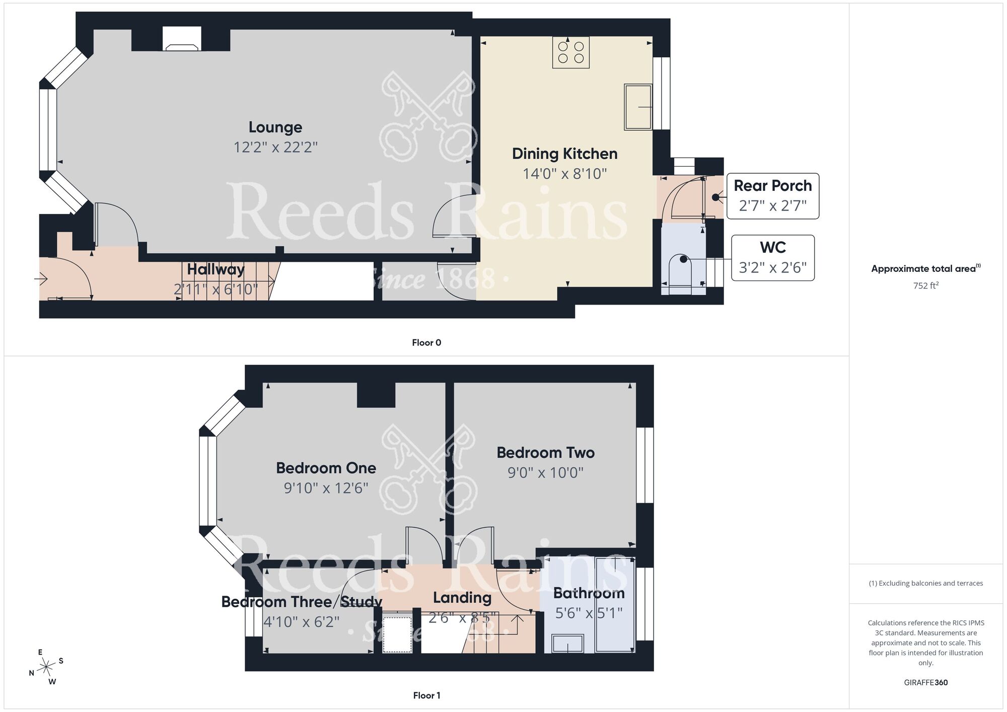 Floorplan of 3 bedroom Mid Terrace House for sale, Rustenburg Street, Hull, East Yorkshire, HU9
