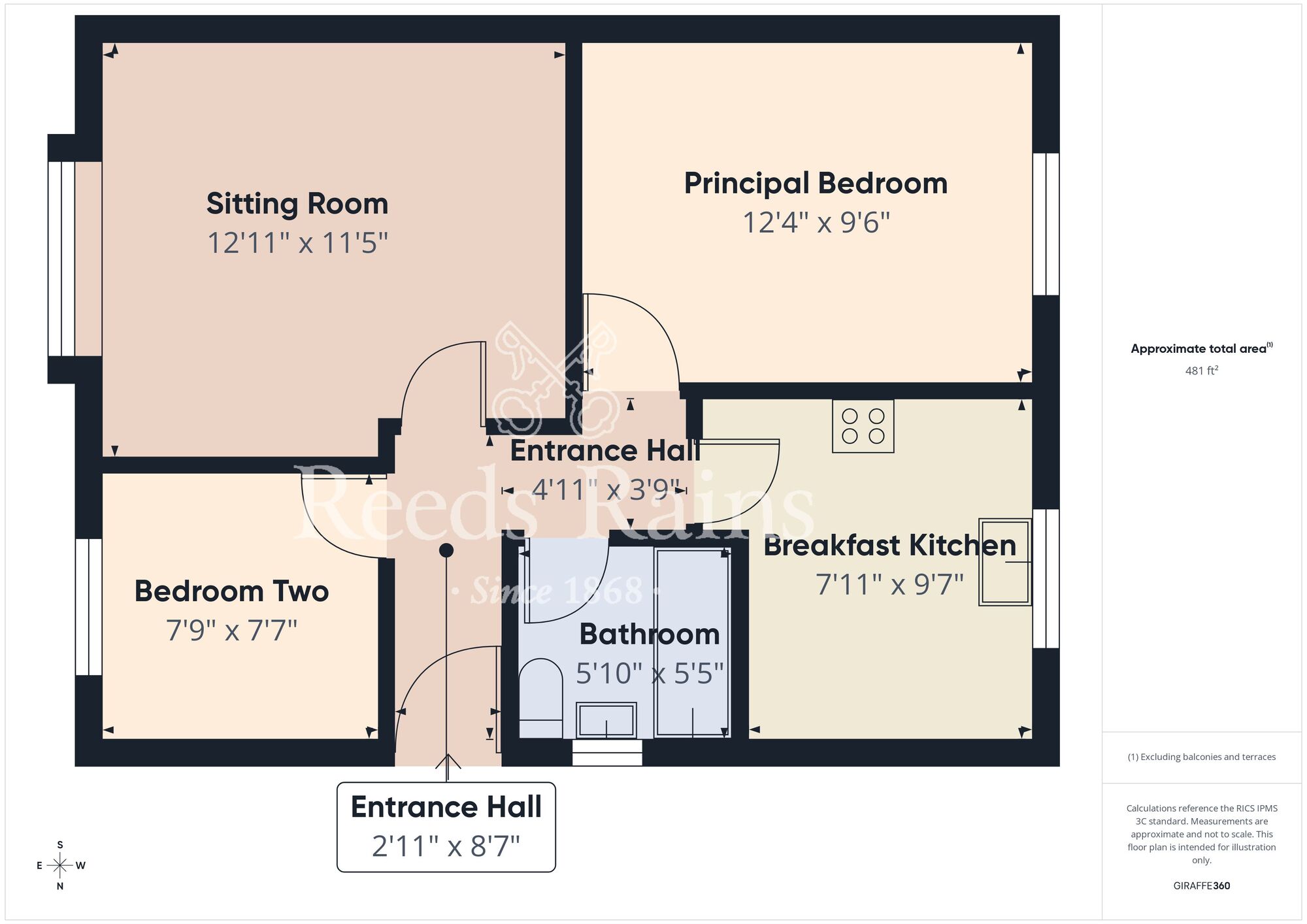 Floorplan of 2 bedroom Semi Detached Bungalow for sale, St. Nicholas Park, Withernsea, East Yorkshire, HU19