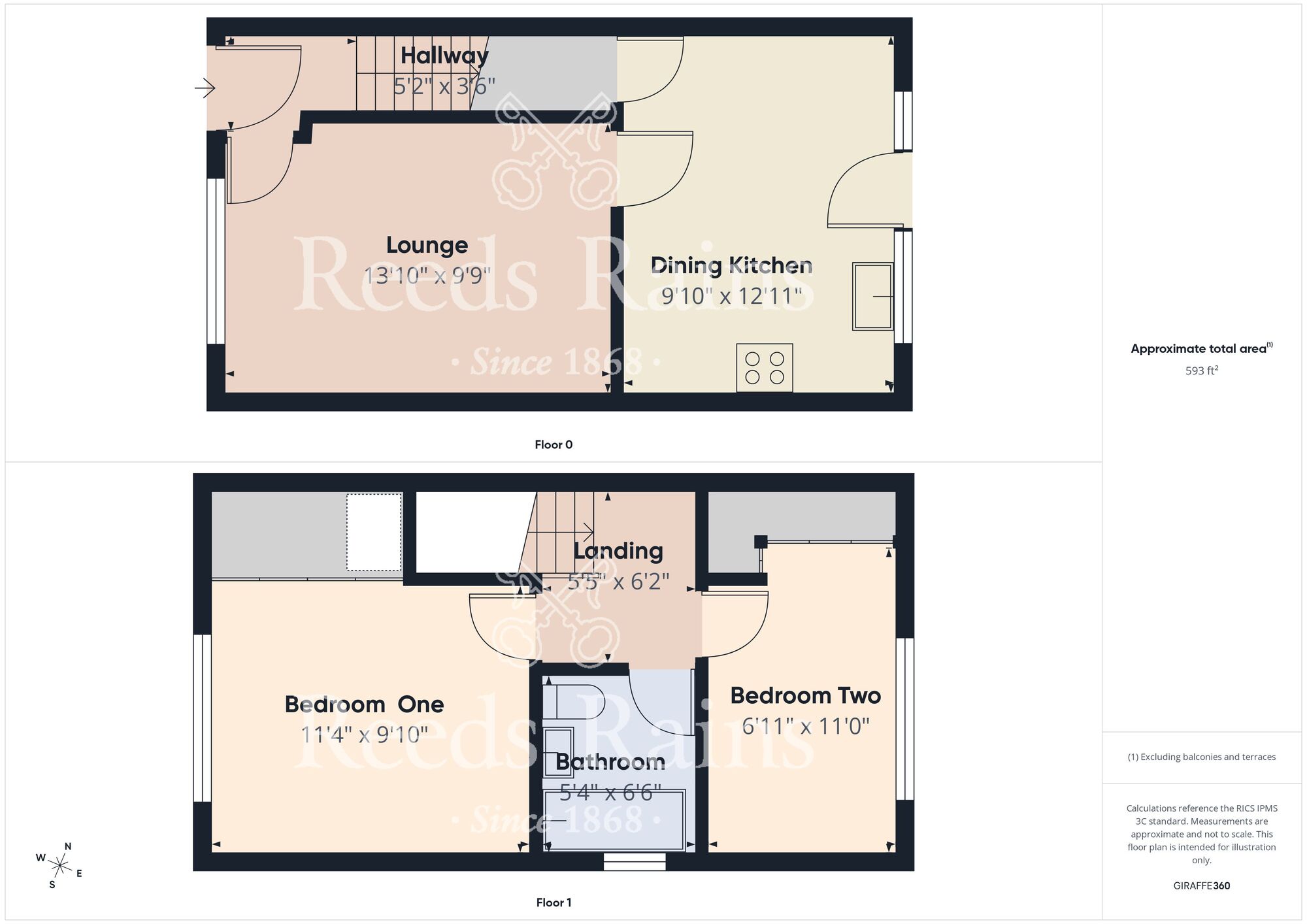 Floorplan of 2 bedroom Semi Detached House for sale, Kent Close, Hull, East Riding of Yorkshire, HU9