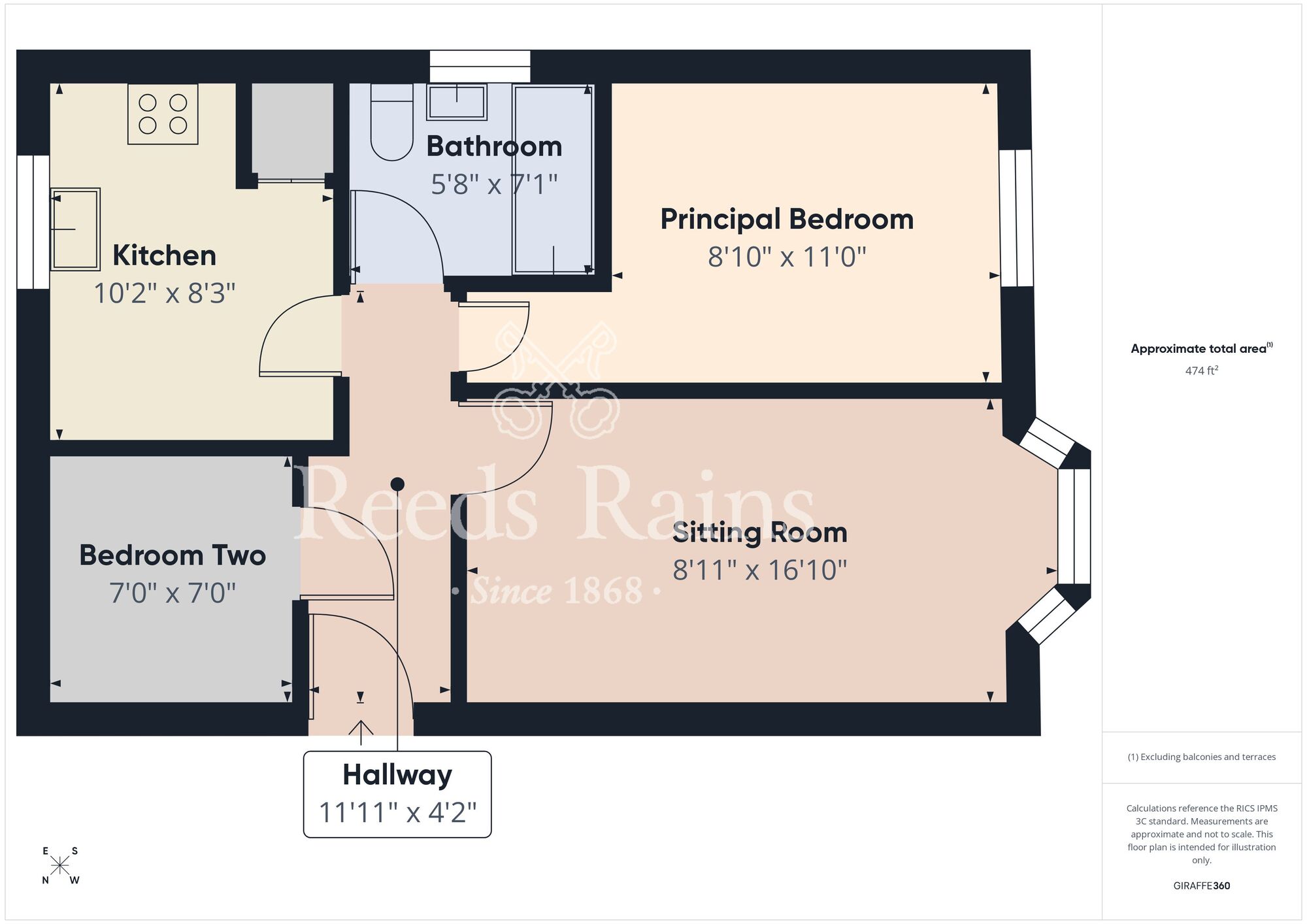 Floorplan of 2 bedroom Flat for sale, Durham Court, Durham Street, East Riding of Yorkshire, HU8