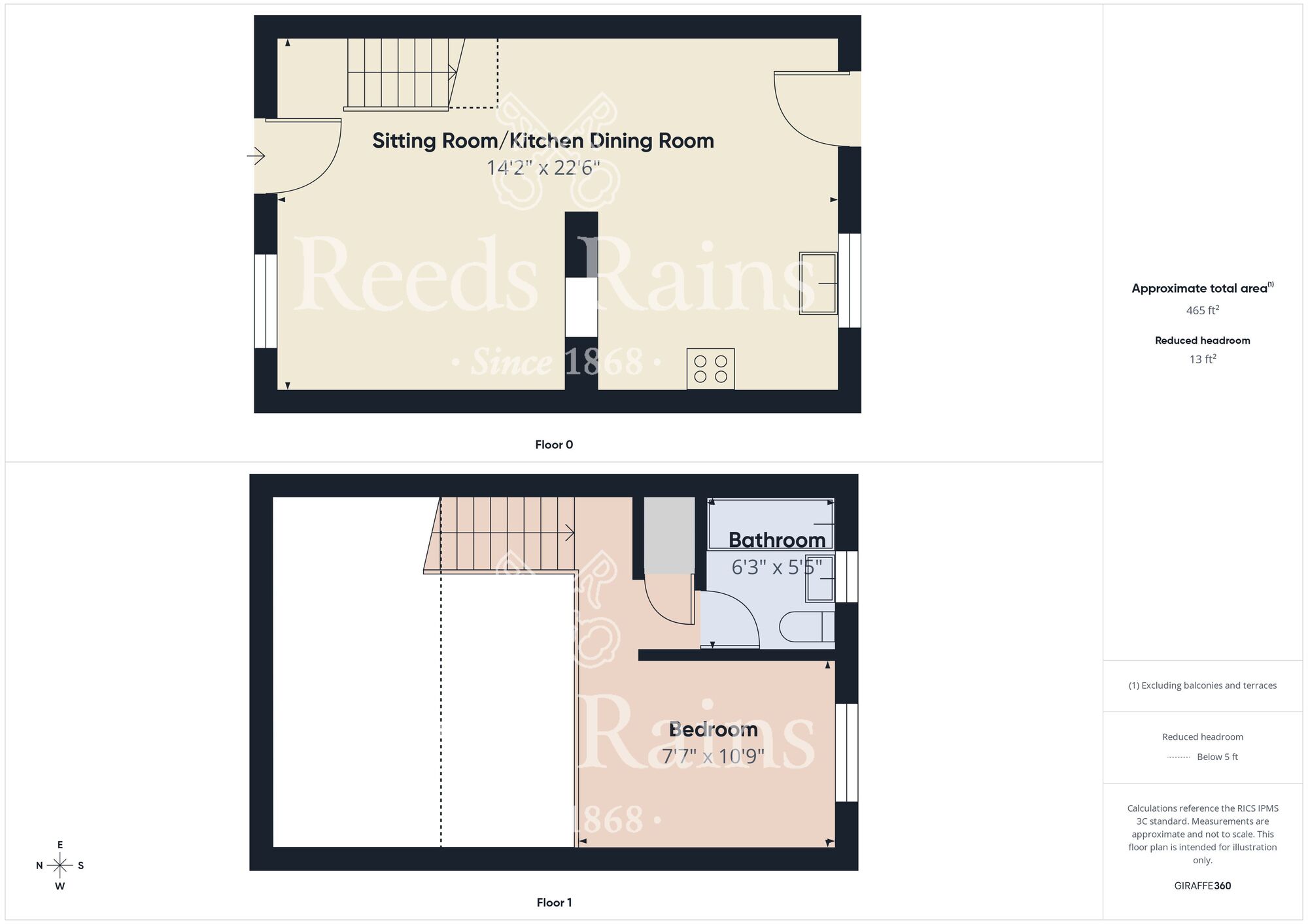 Floorplan of 1 bedroom Mid Terrace House for sale, Downhill Drive, Castle Grange, East Yorkshire, HU7