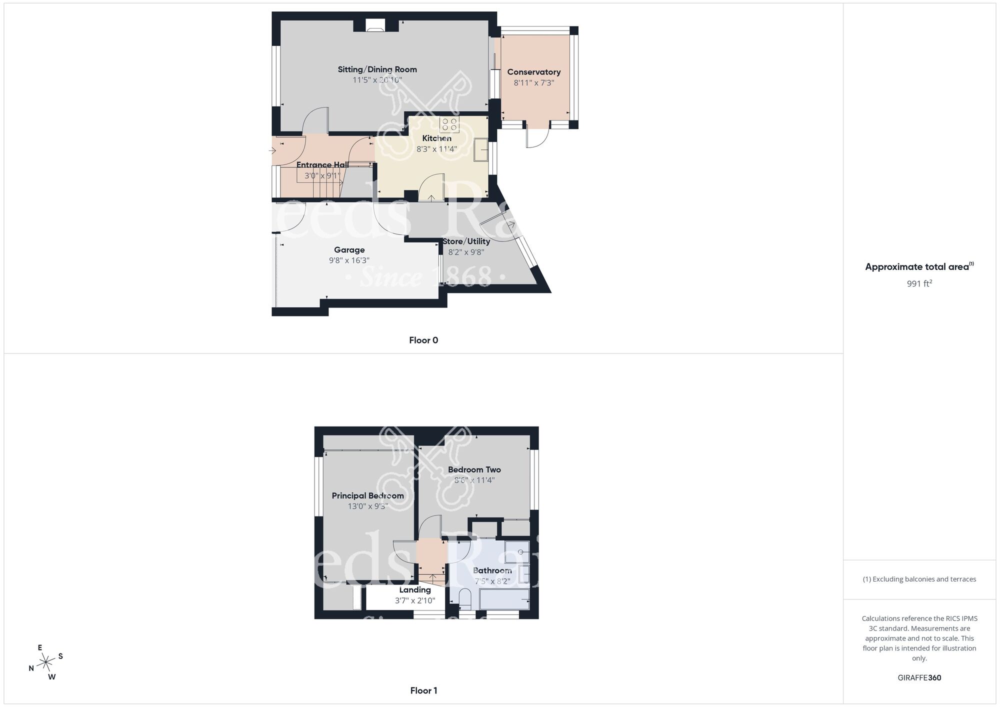 Floorplan of 2 bedroom Semi Detached House for sale, Hermes Close, Hull, East Riding of Yorkshire, HU9