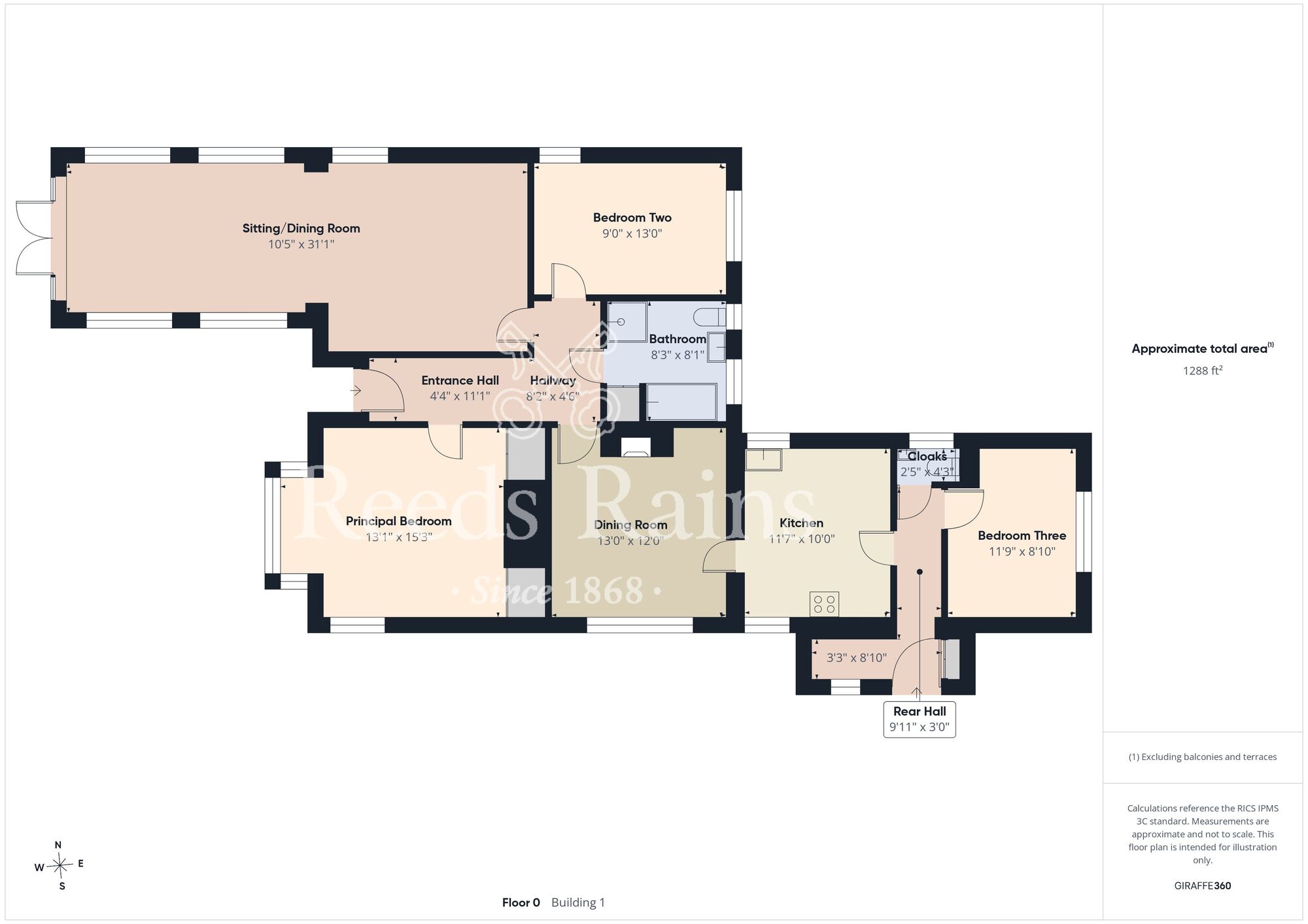 Floorplan of 3 bedroom Detached Bungalow for sale, Fitling Lane, Fitling, East Yorkshire, HU12