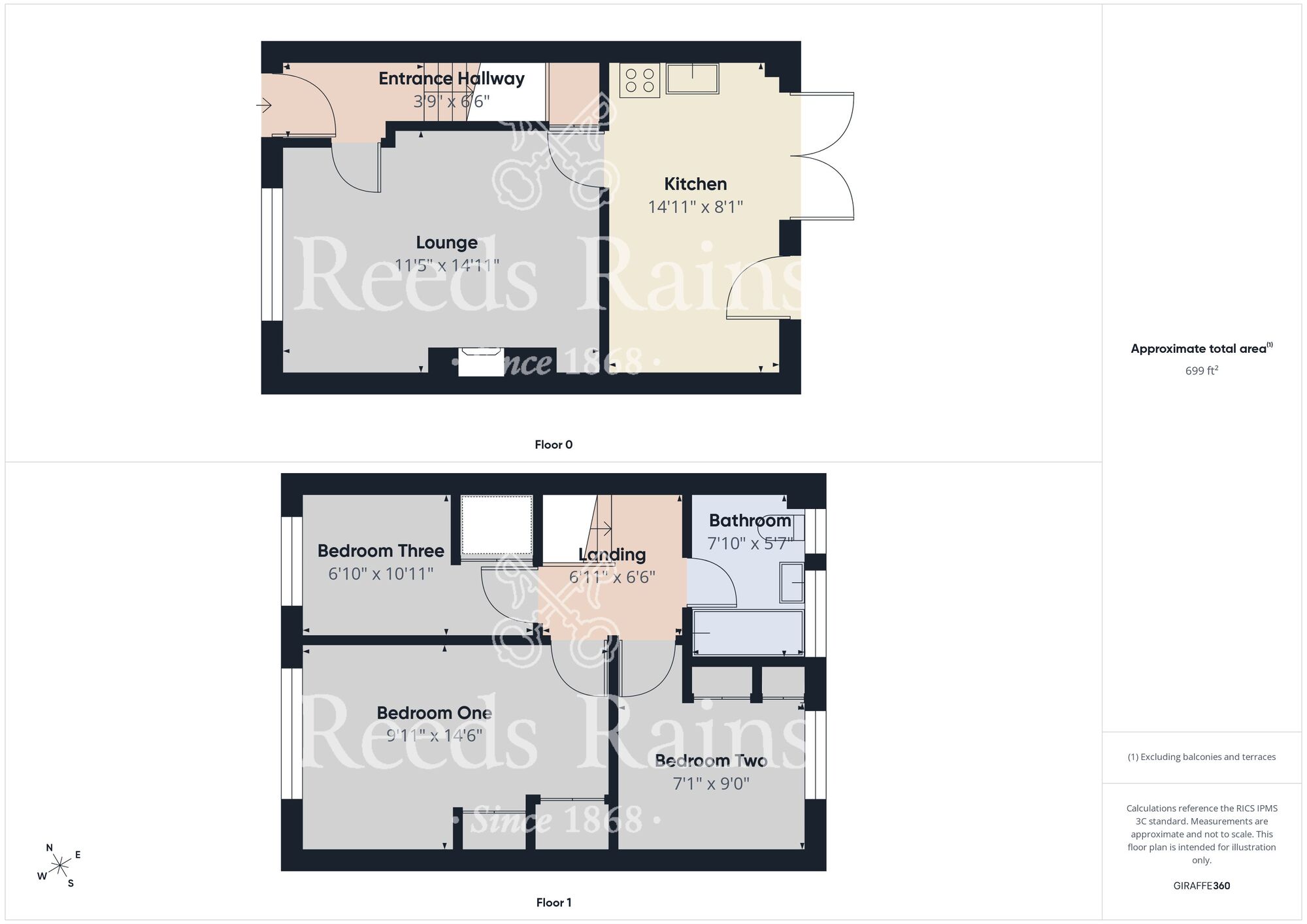 Floorplan of 3 bedroom End Terrace House for sale, Holcombe Close, Hull, East Yorkshire, HU8